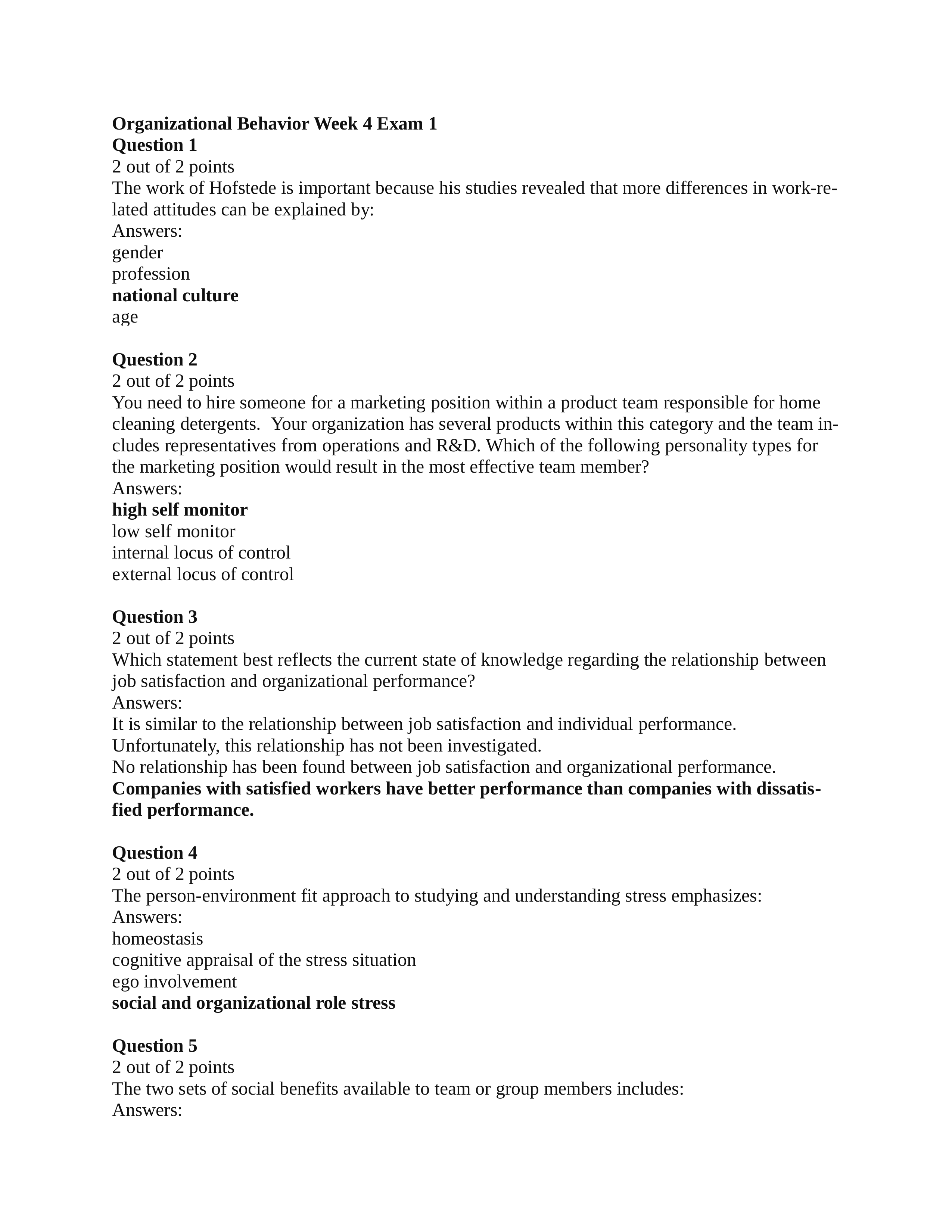 Organizational Behavior - WK 4 Exam 1.docx_dbzgj2e8rig_page1