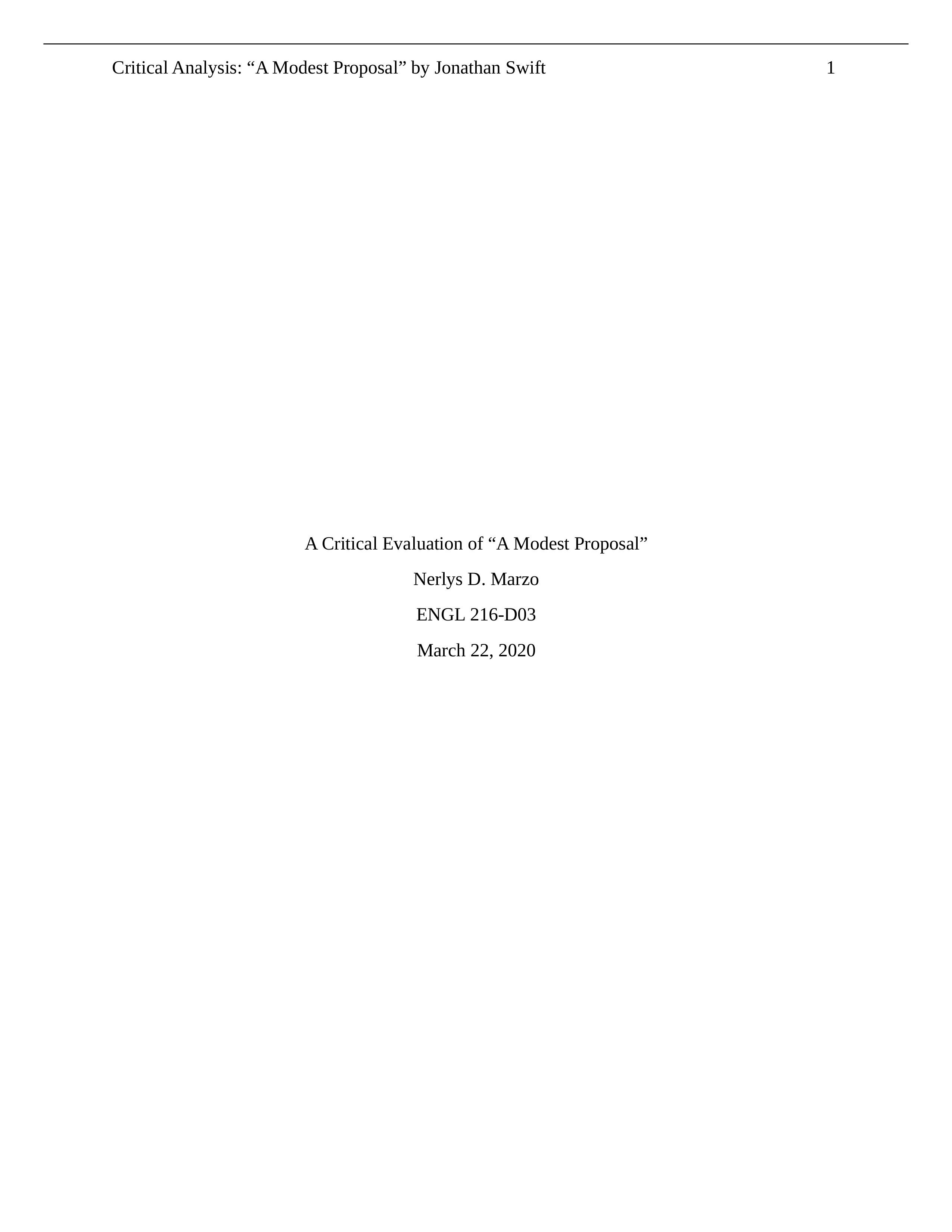 Critical Analysis A Modest Proposal by Jonathan Swift  ENGL 216 edited.docx_dc2hreo7ke2_page1