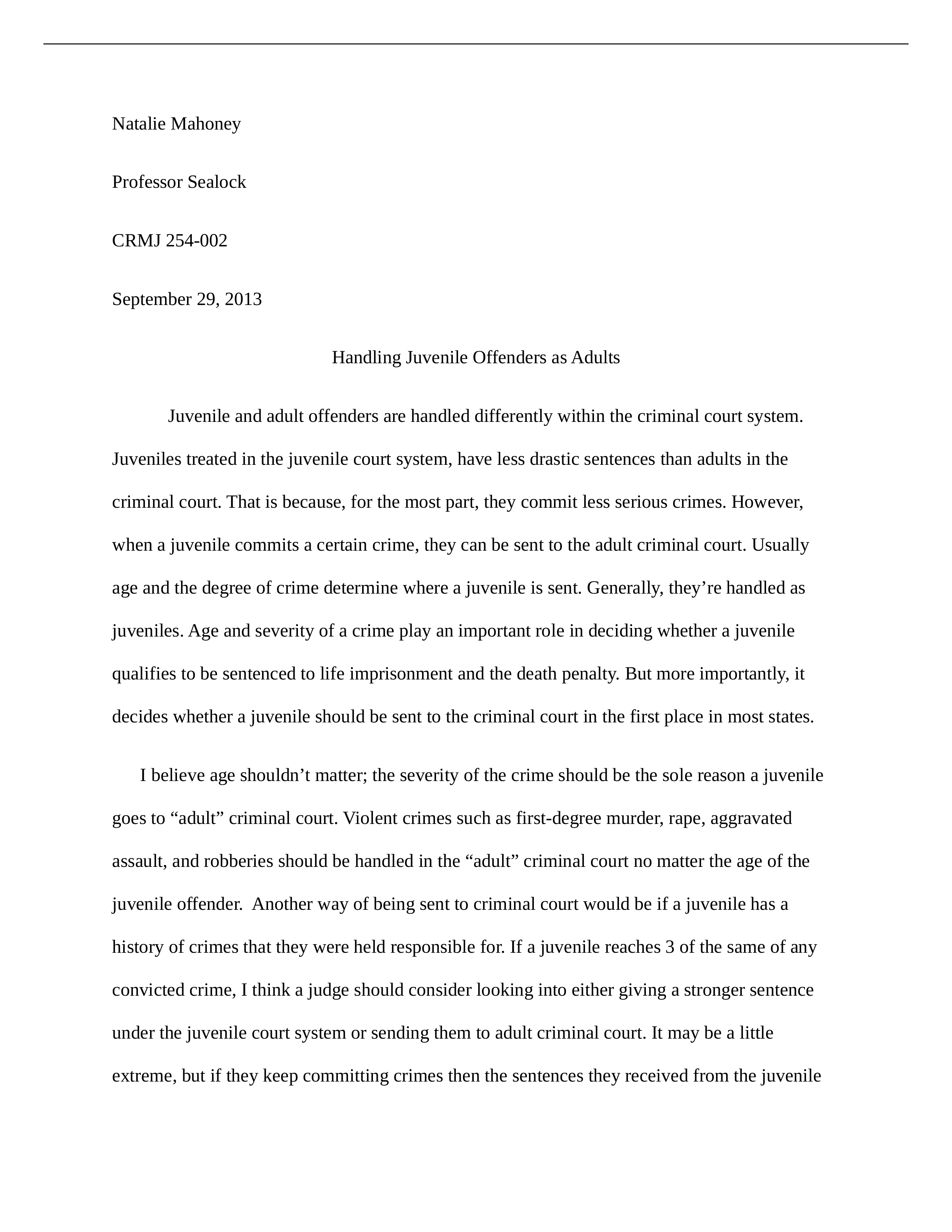 essay #1 Handling Juvenile Offenders as Adults_dcb7r64c51r_page1