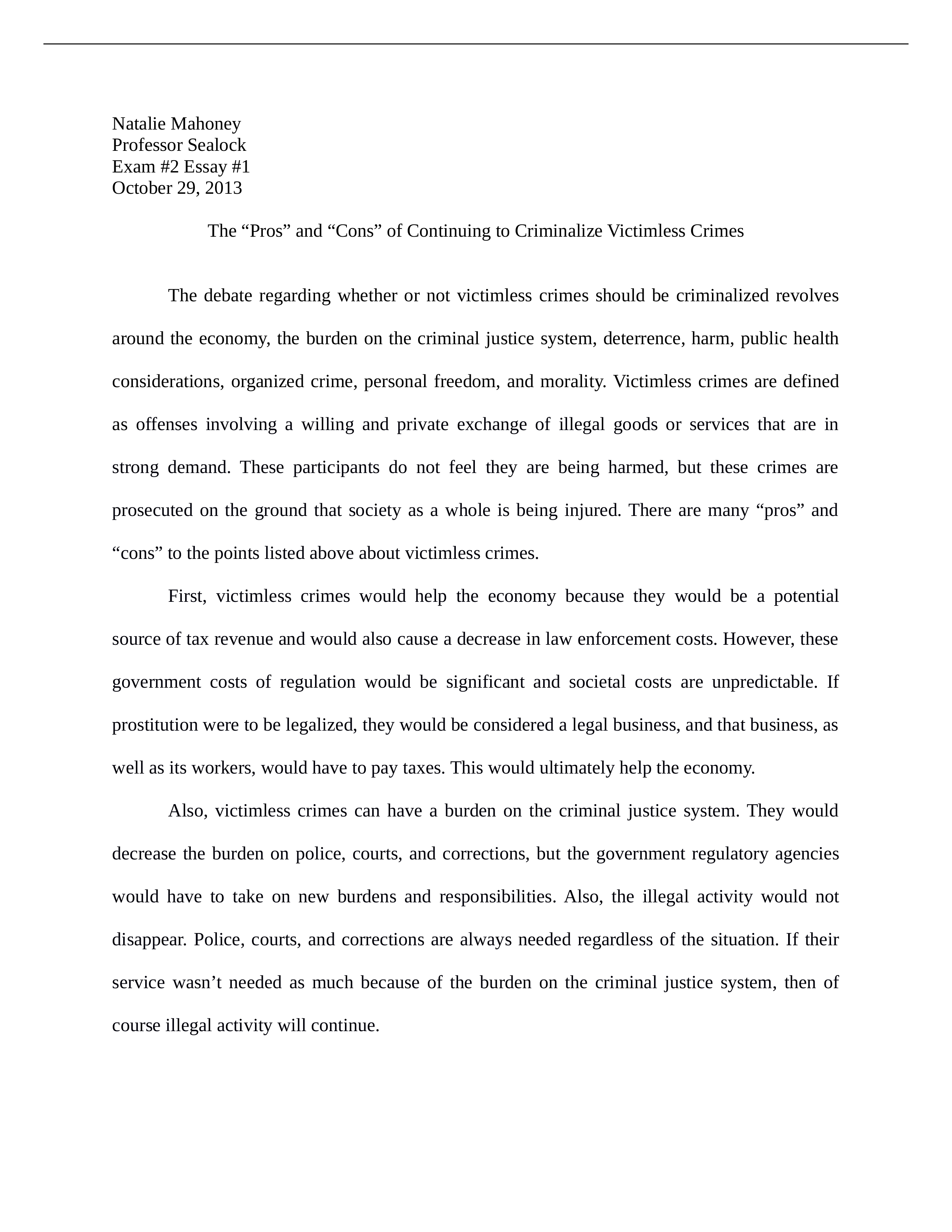 exam2 essay1 The "Pros" and "Cons" of Continuing to Criminalize Victimless Crimes_dcfic5ava3g_page1