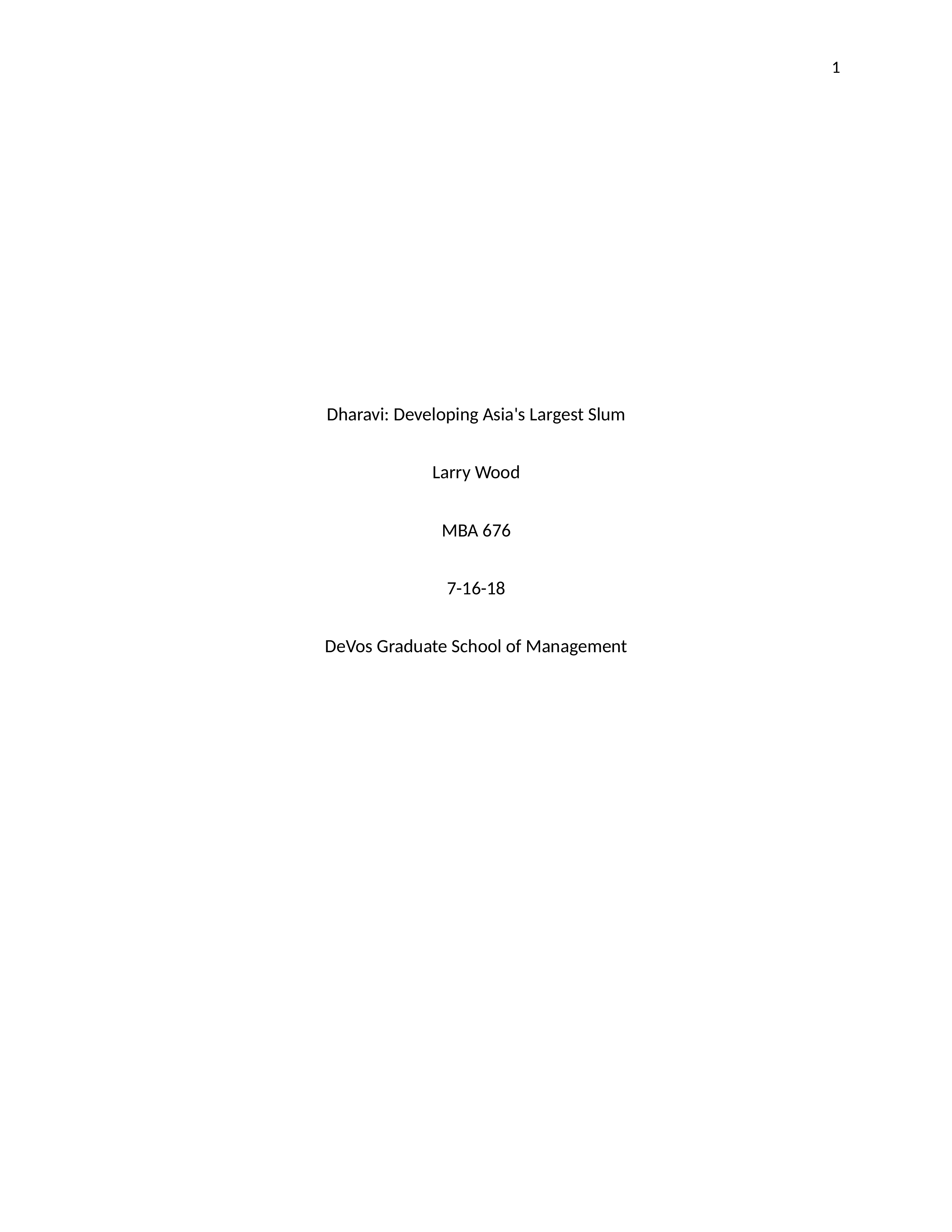 Individually-Written Case Analysis - Dharavi - Developing Asias Largest Slum.docx_dcn9bs8cf4j_page1