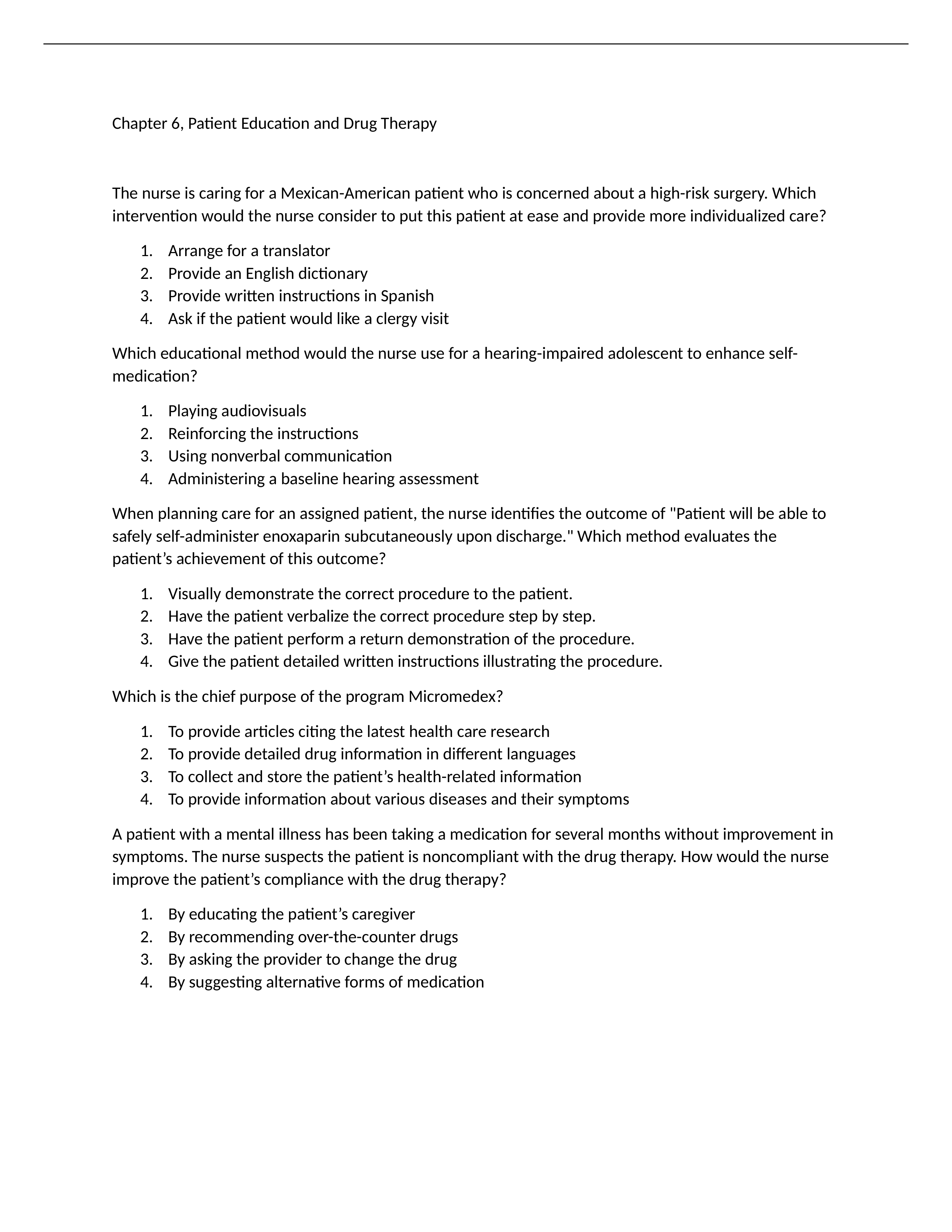 Chapter 6 Patient Education and Drug Therapy elvolve.docx_dd2824j3opk_page1