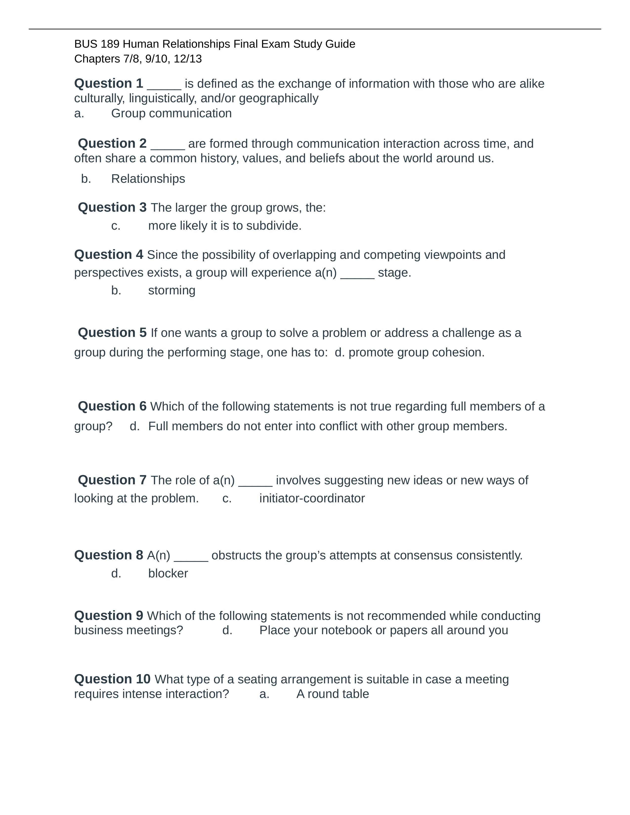 BUS 189 Human Relationships Final Exam Study Guide.docx_dddn0wxmli5_page1