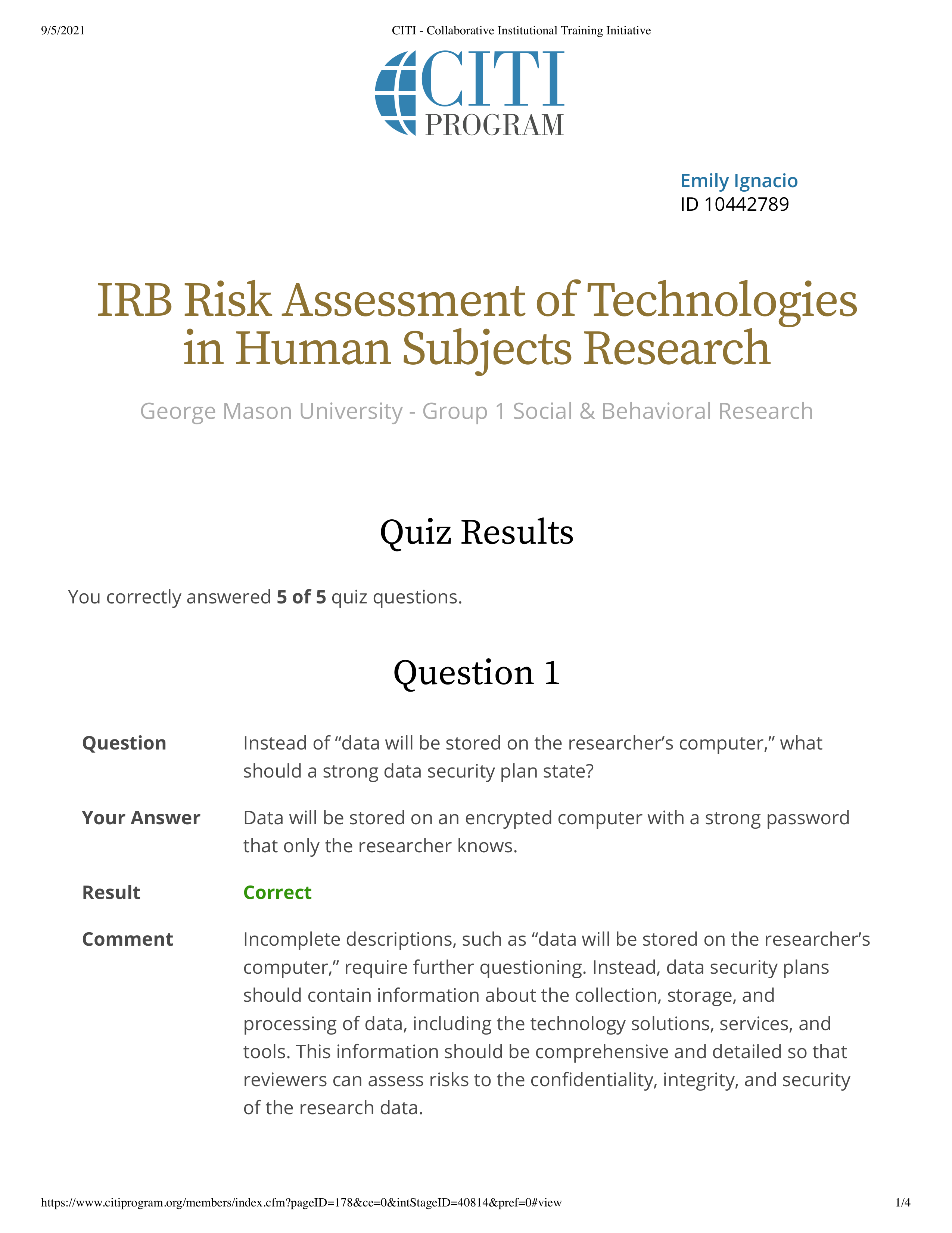 1 Quiz Answer CITI - Collaborative Institutional Training Initiative.pdf_ddg0xued441_page1