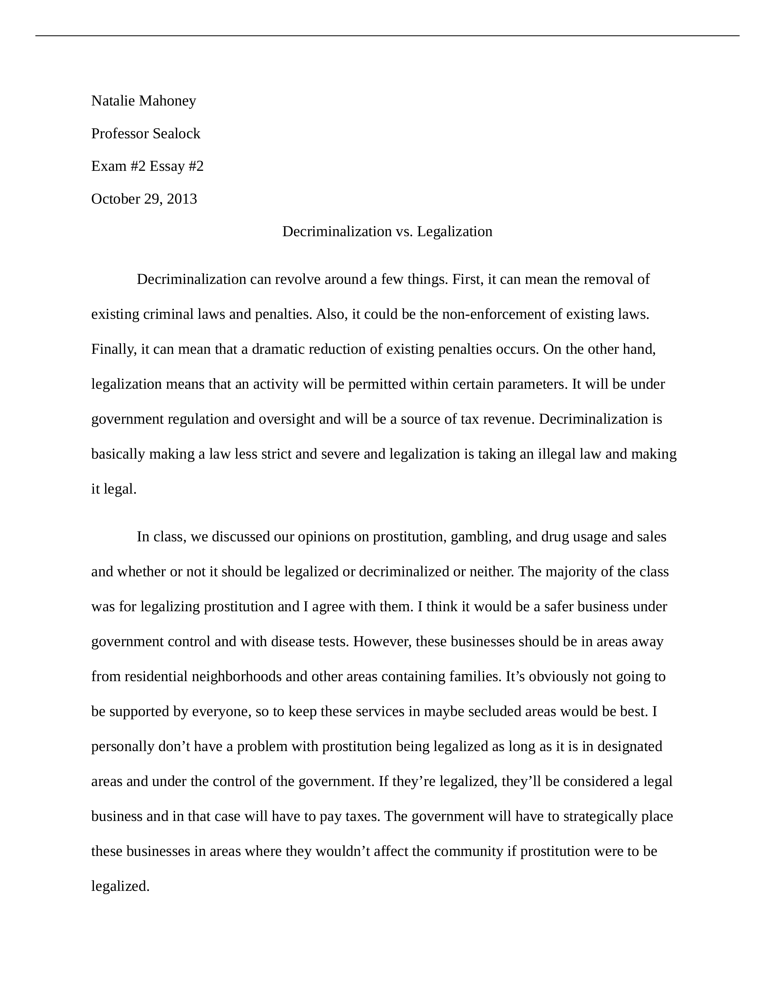 exam2 essay2 Decriminalization vs. Legalization_ddjel34lzd9_page1