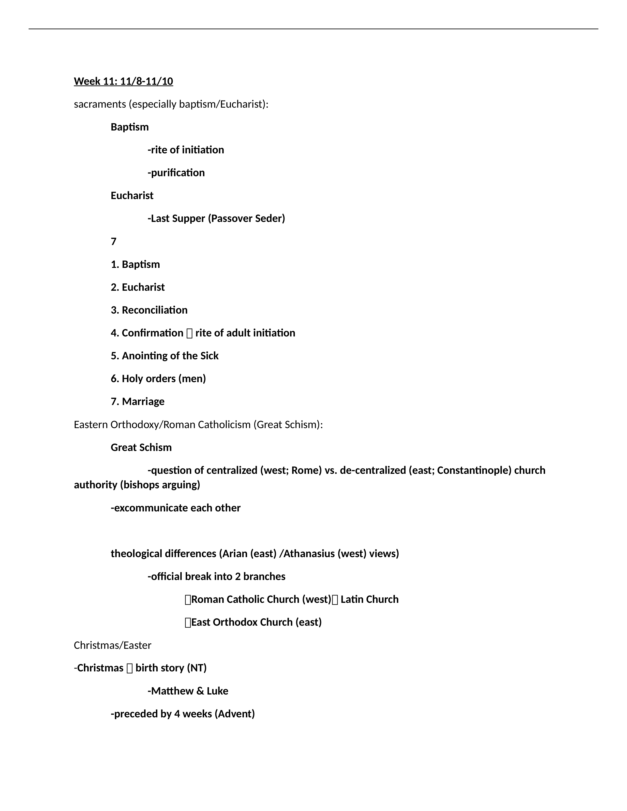 RLST 105 Week 11: Christianity Study Guide_ddlrm7p2r9b_page1