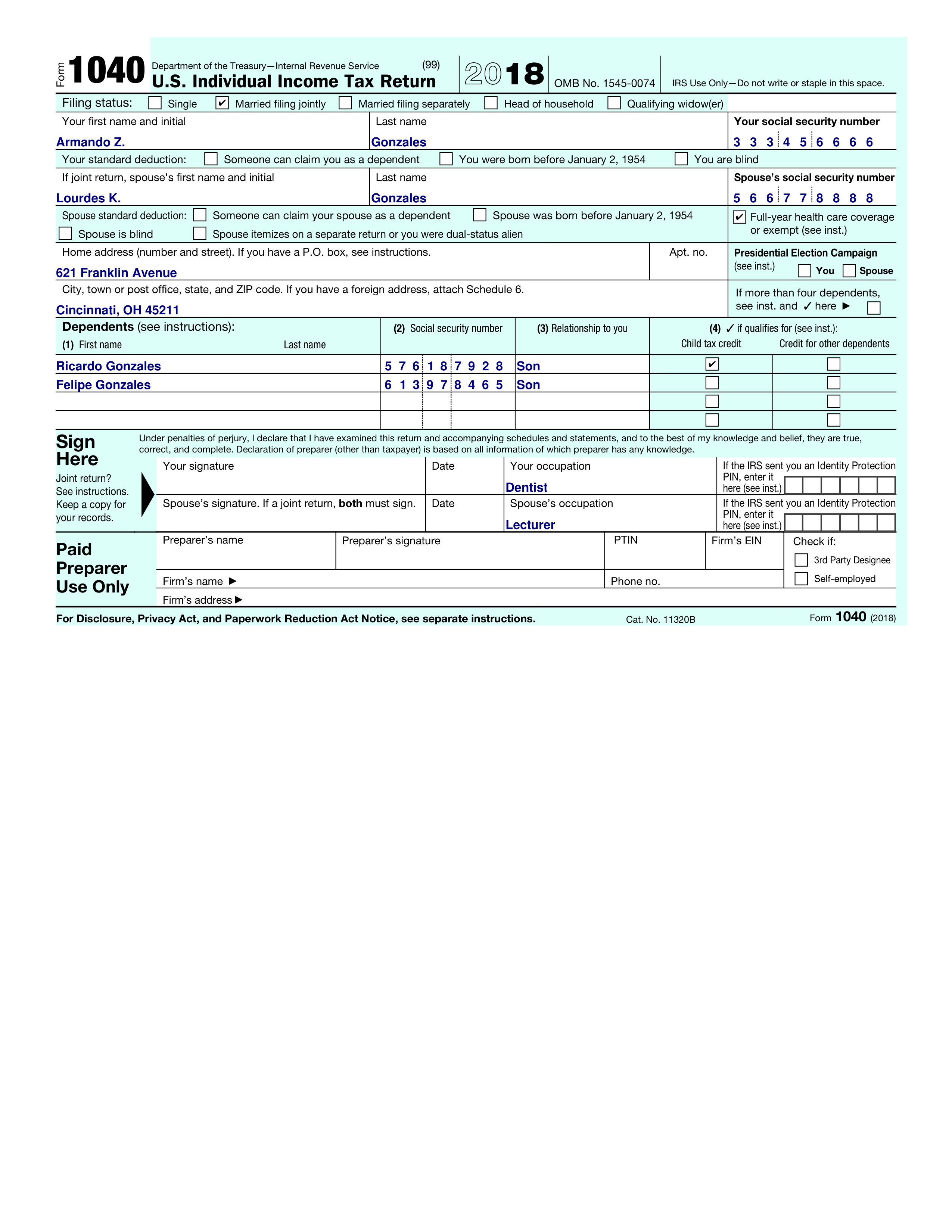 Individual Tax Return Problem 5  f1040.pdf_ddsts6qbb0x_page1