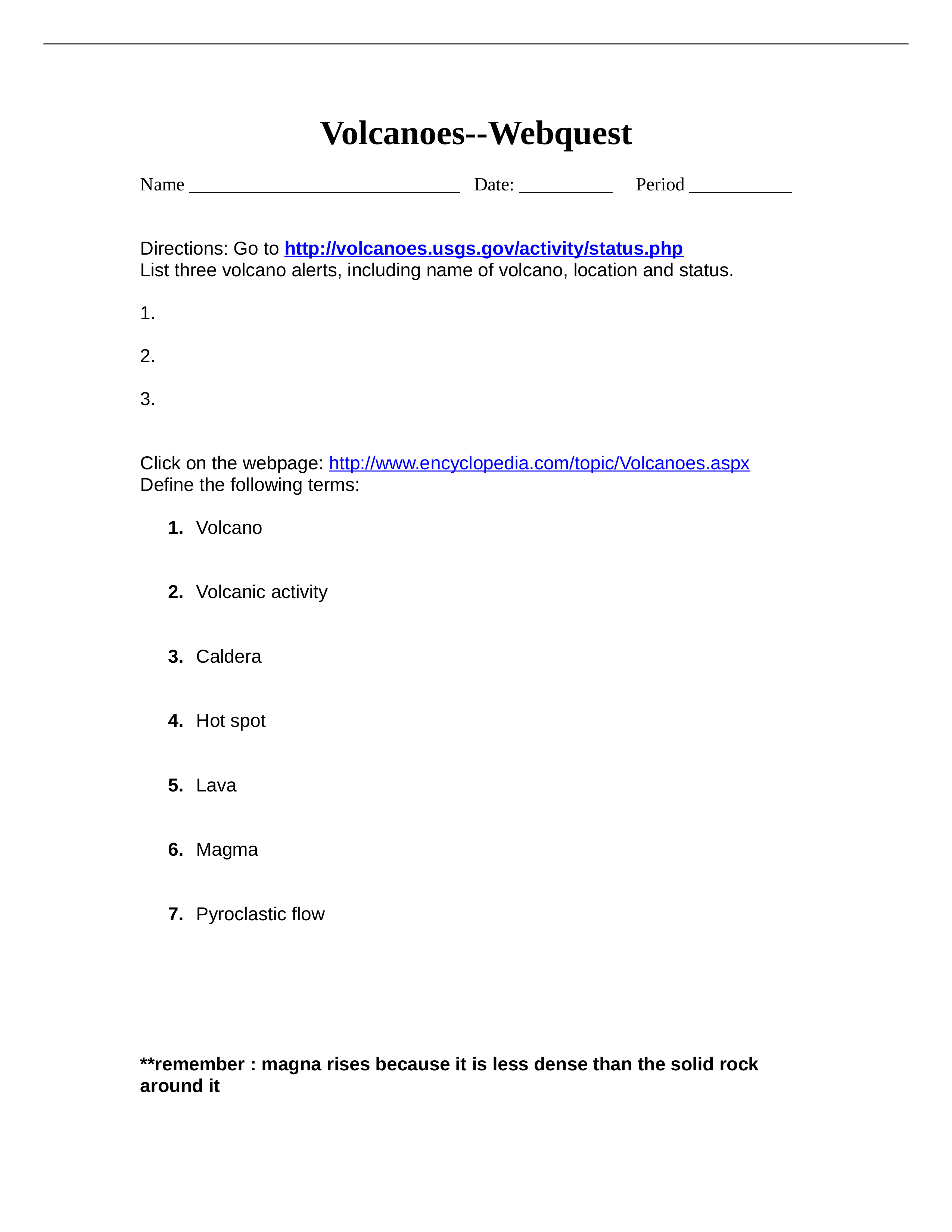 Volcanoes Webquest Wkst_ddsy9ejf5zq_page1