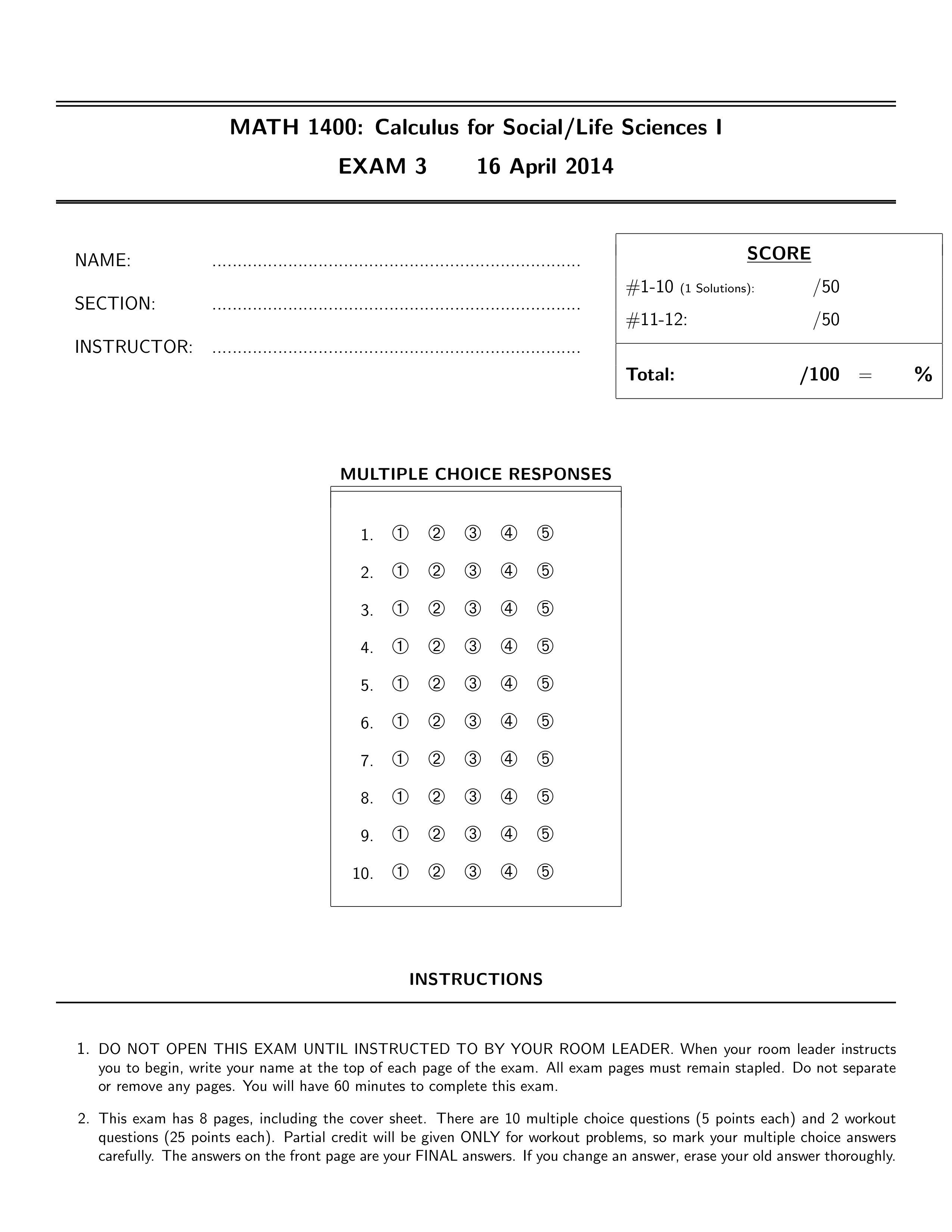 Math 1400_SP2014_Exam 3_V1_Solutions_de32nrw43sw_page1