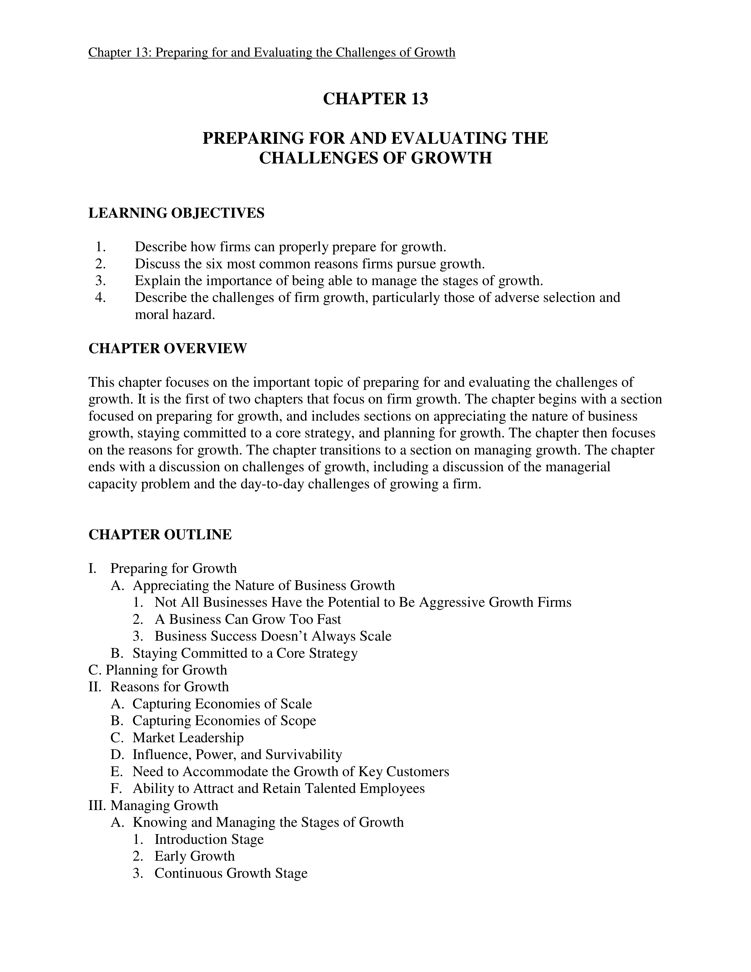 CHAPTER 13 Preparing for and Evaluating the Challenges of Growth_Notes_de5uob93tzm_page1