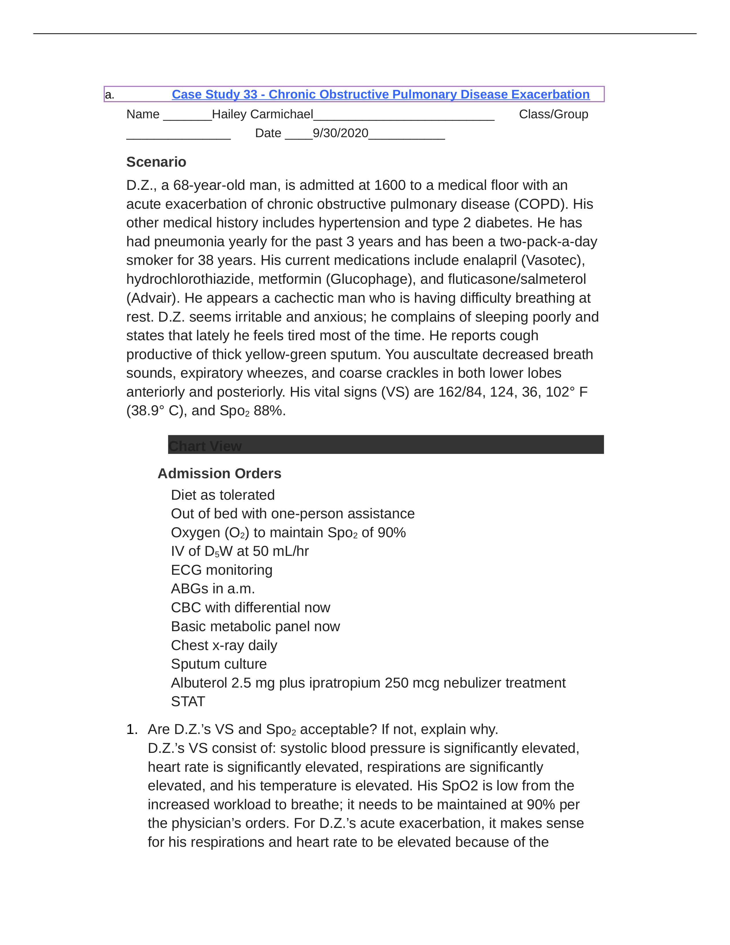 Case Study 33- Chronic Obstructive Pulmonary Disease Exacerbation.docx_de7mmuhzul1_page1