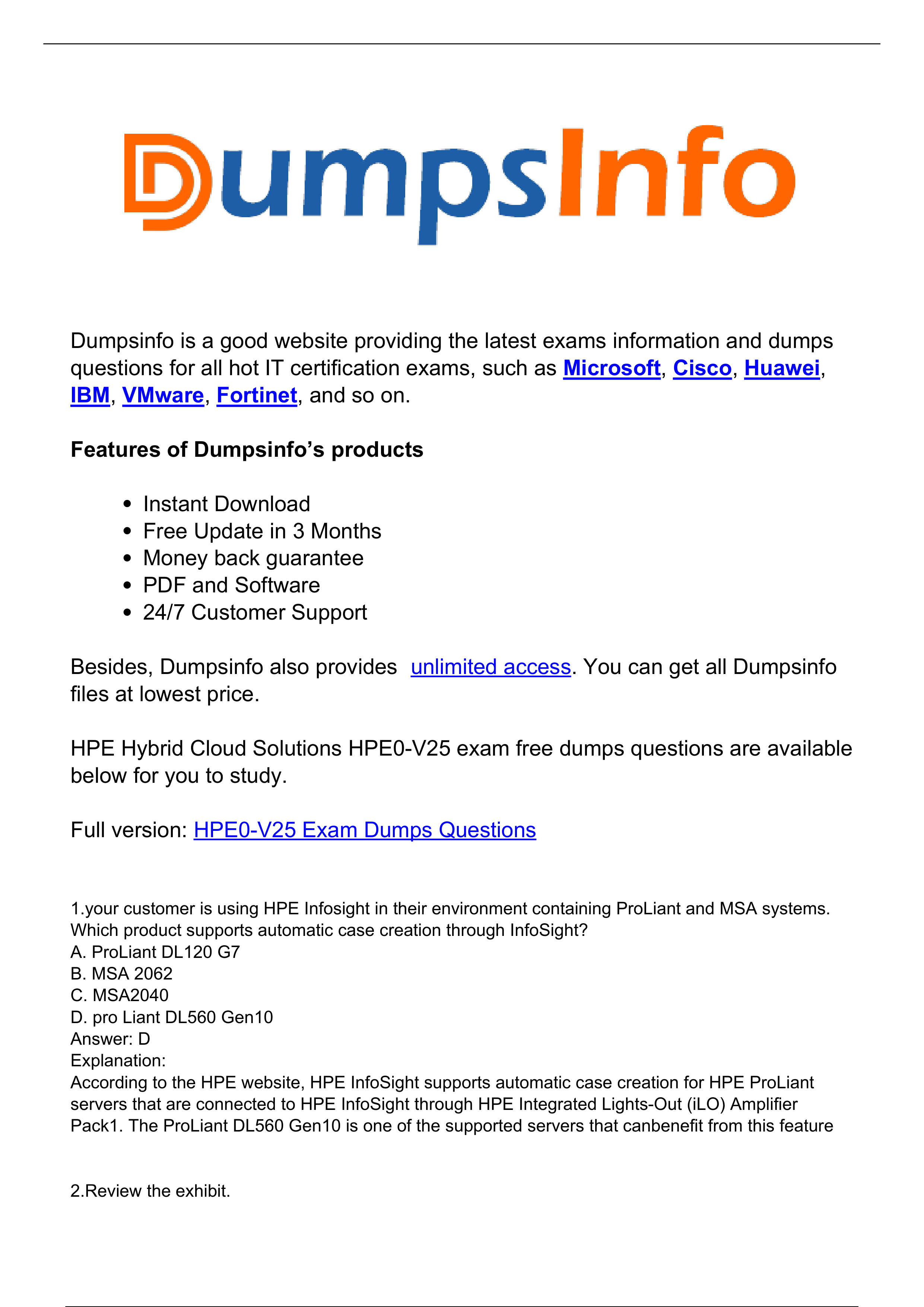 Dumpsinfo HPE0-V25 HPE Hybrid Cloud Solutions Dumps.pdf_dev859rouqw_page1