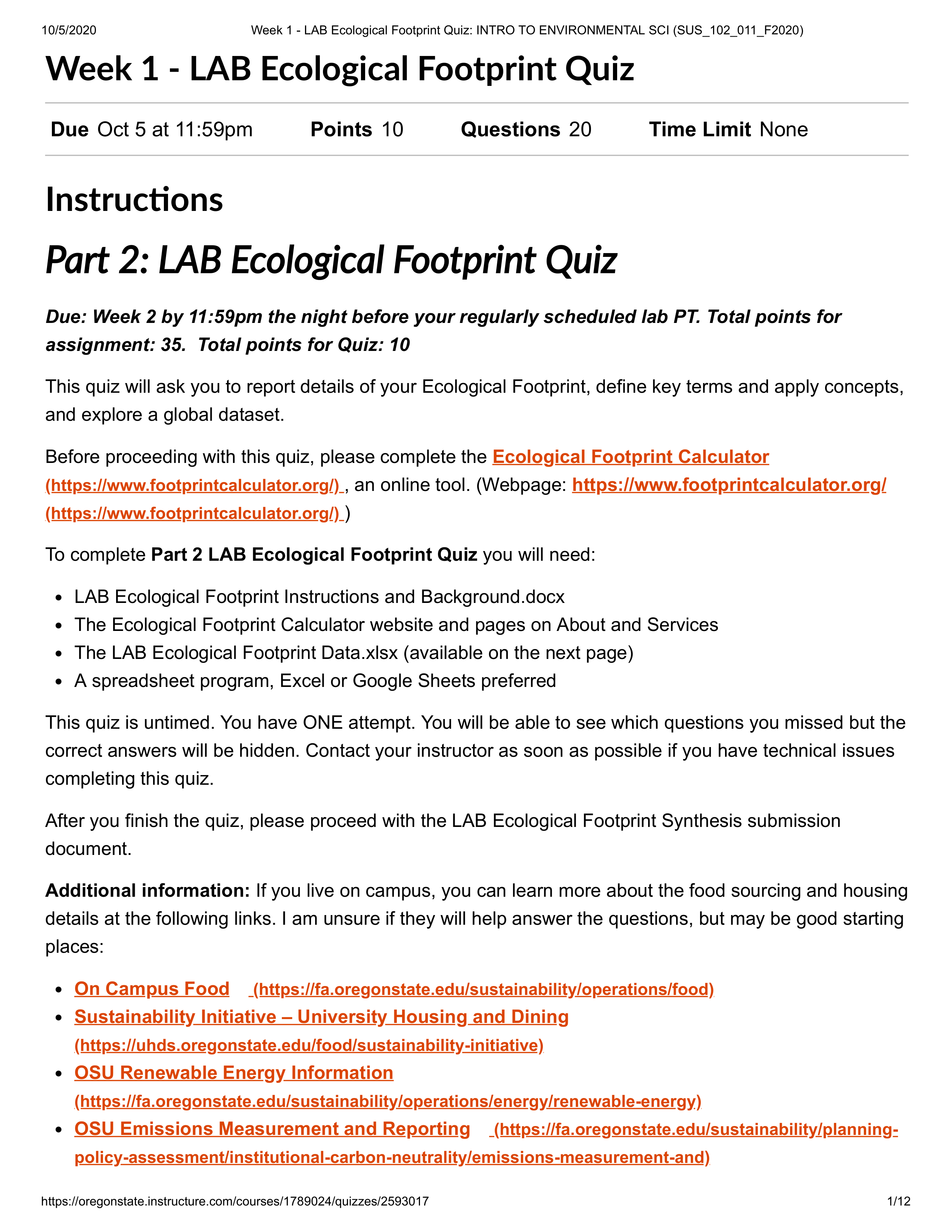 Week 1 - LAB Ecological Footprint Quiz_ INTRO TO ENVIRONMENTAL SCI (SUS_102_011_F2020).pdf_devwcqt67lr_page1