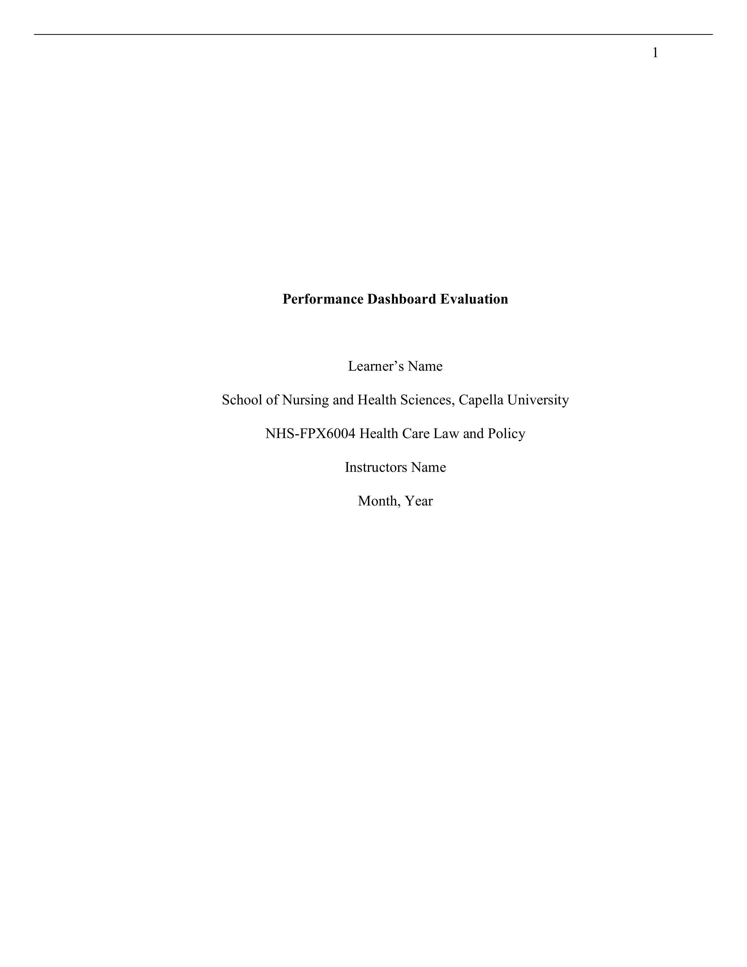 NHS-FPX6004 Assessment 1-Performance Dashboard Evaluation.pdf_dey9ec18q9l_page1