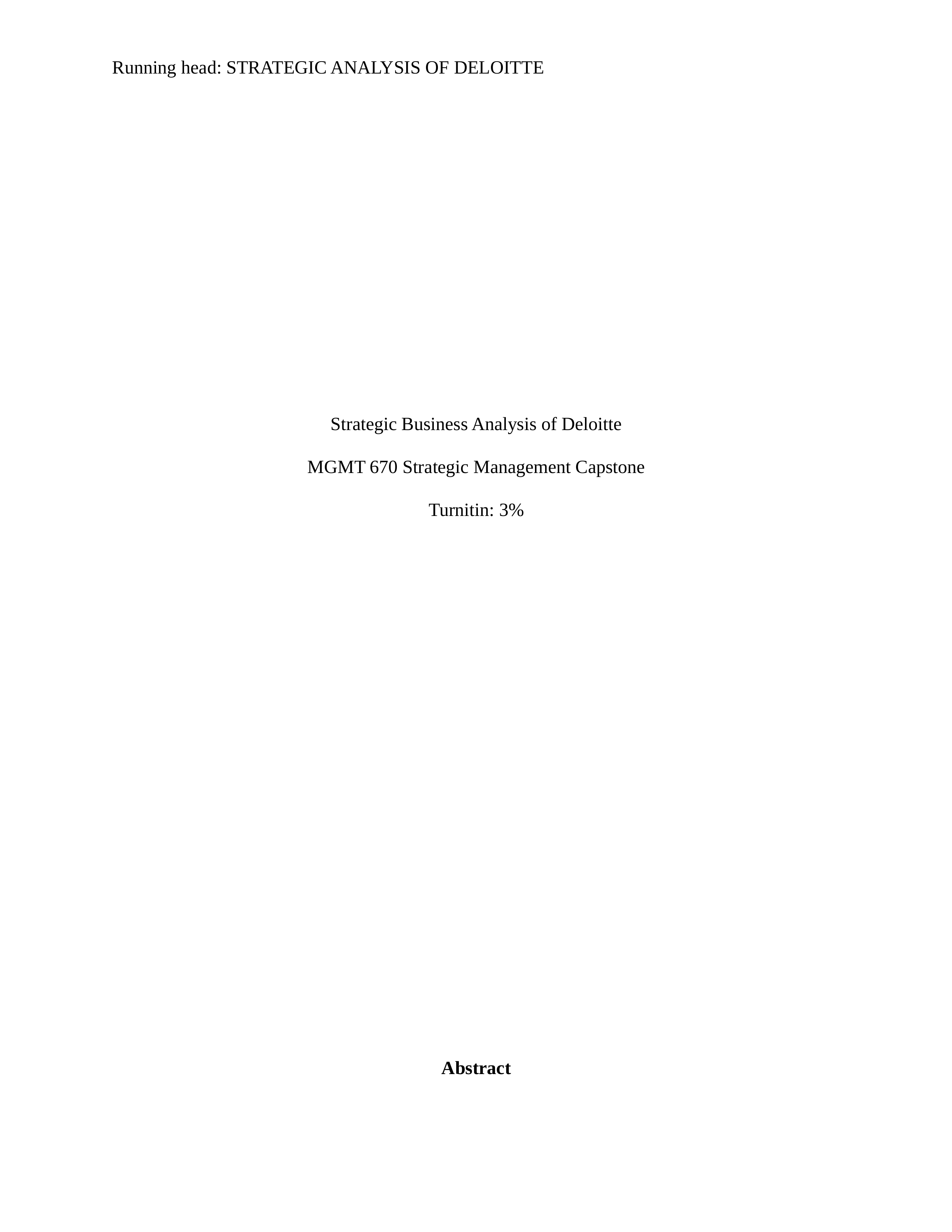 MGMT 670 Strategic Business Analysis of Deloitte Company_dfmtujtvj01_page1