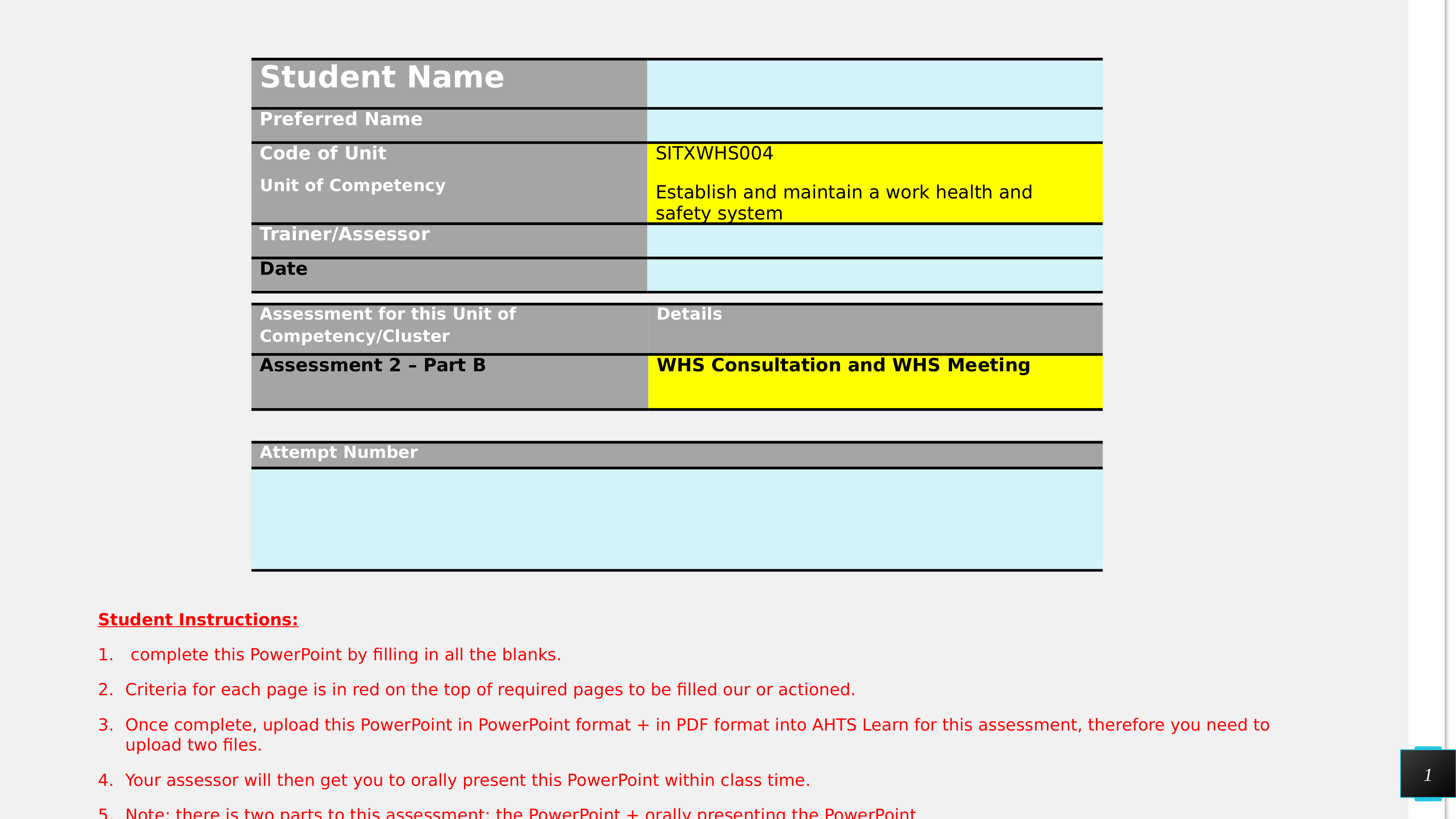 Annie_Assessment 2 Part B WHS Consultation and WHS Meeting Template.pptx_dfrl096k0kk_page1