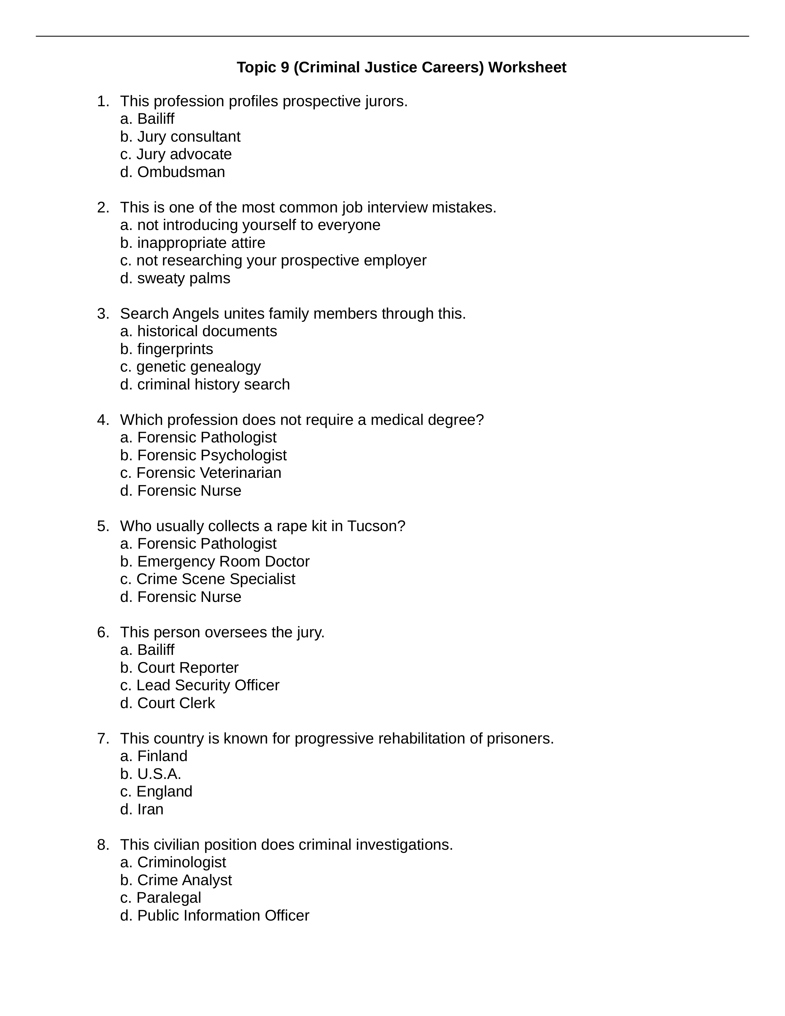 Topic 9 (Criminal Justice Careers) worksheet.docx_dfsso8yht4f_page1