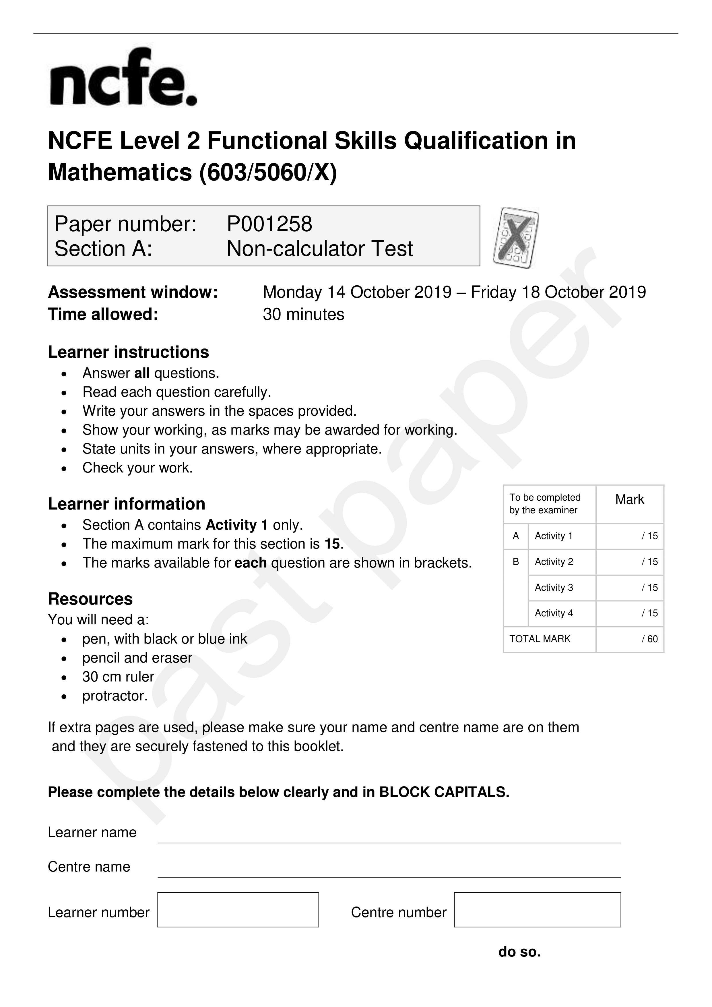 Level 2 Maths - Section A - Question Paper.pdf_dfszwvdwskh_page1