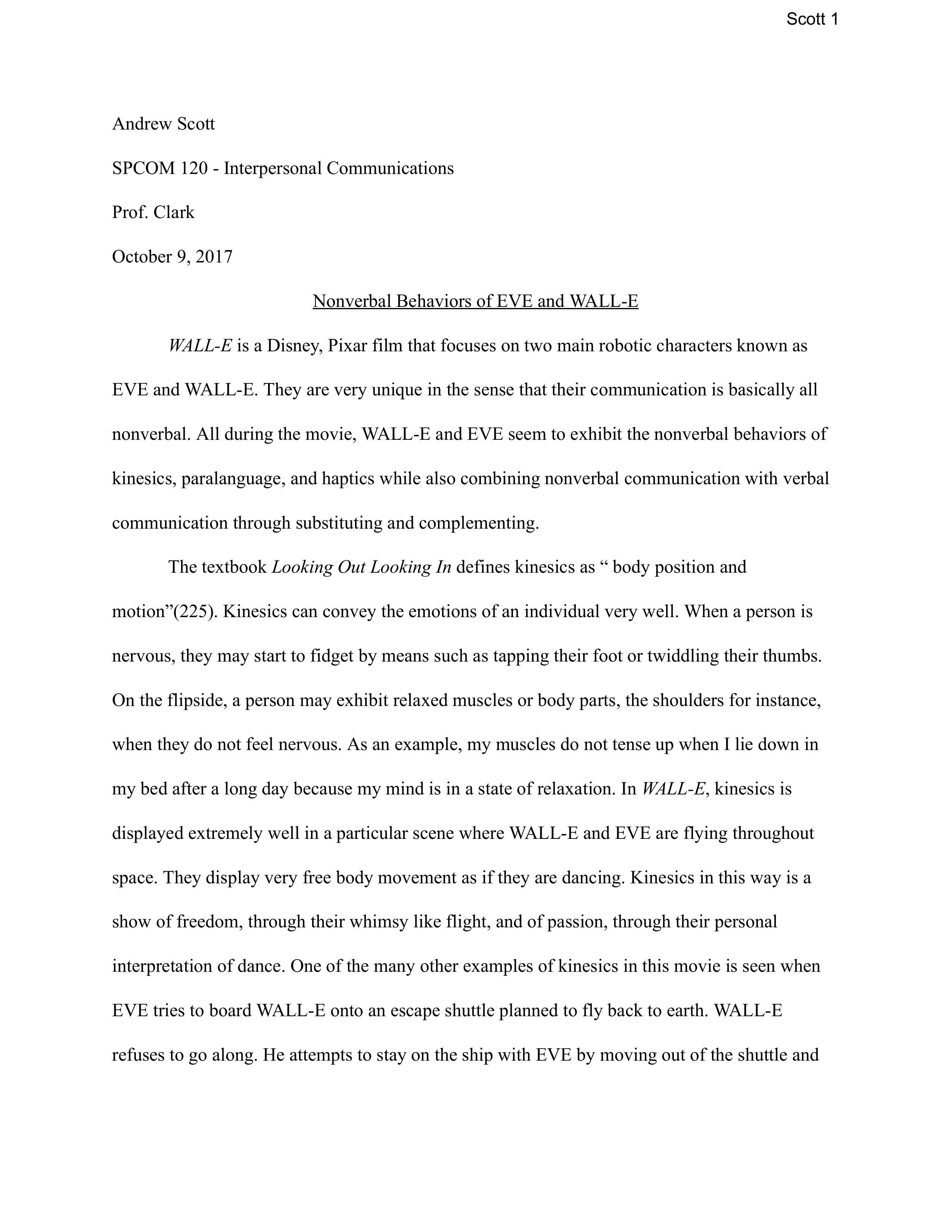 Interpersonal Communication-Eve and Wall-E non-verbal behaviors Essay - Google Docs.pdf_dg7389zo02n_page1