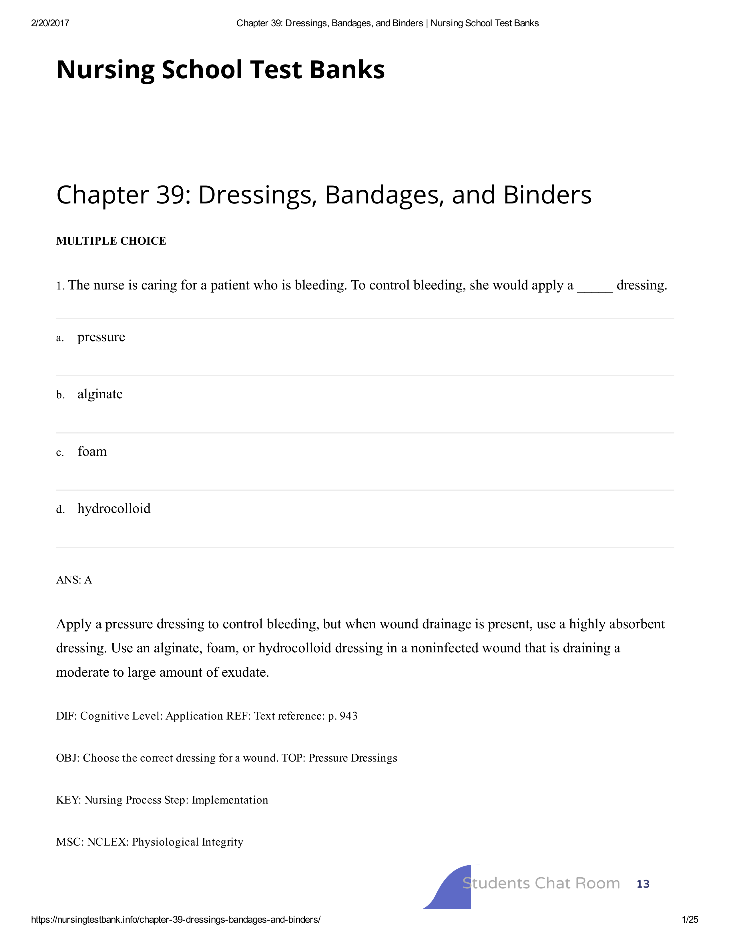 Chapter 39_ Dressings, Bandages, and Binders _ Nursing School Test Banks_dgp5epl4y9e_page1