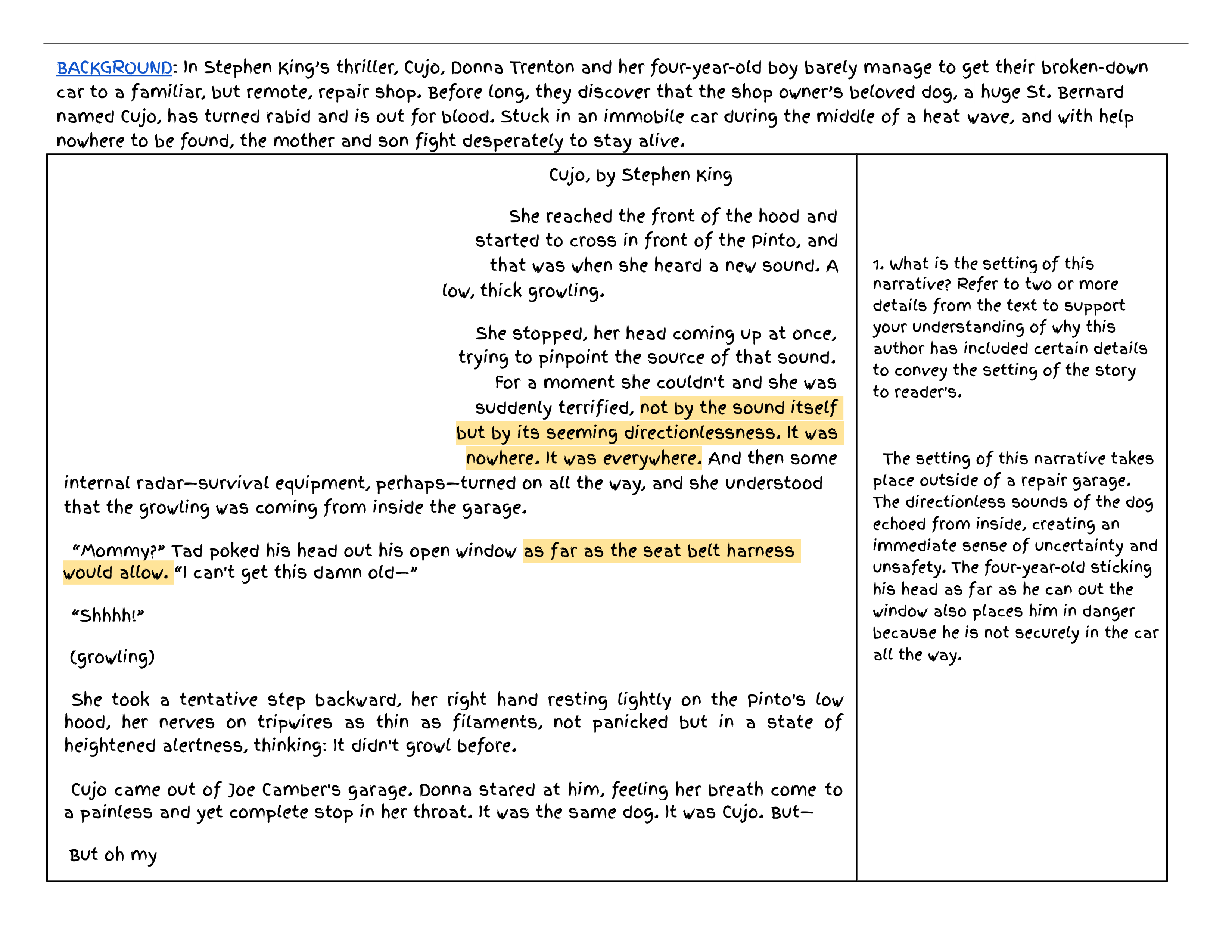 Belle Davis - 3 Cujo Reading with Questions.docx_dgqay8595qg_page1