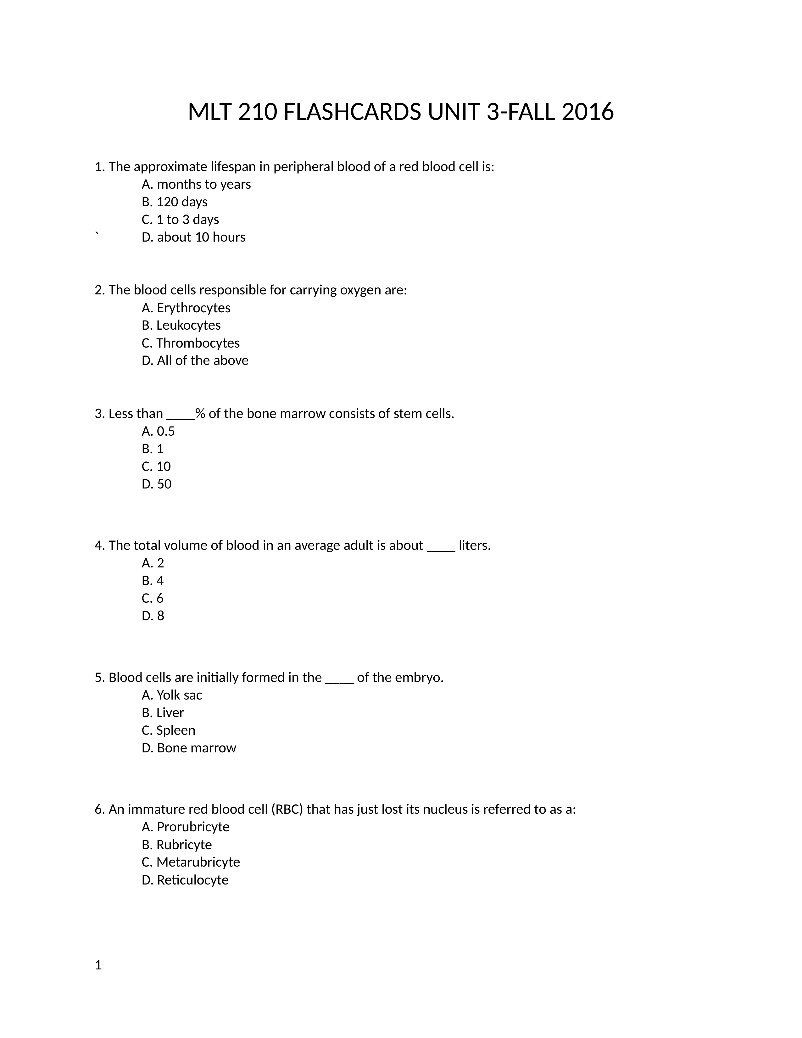 MLT 210 FLASHCARDS  UNIT 3 FALL 2016-2.docx_dgr58djt36p_page1