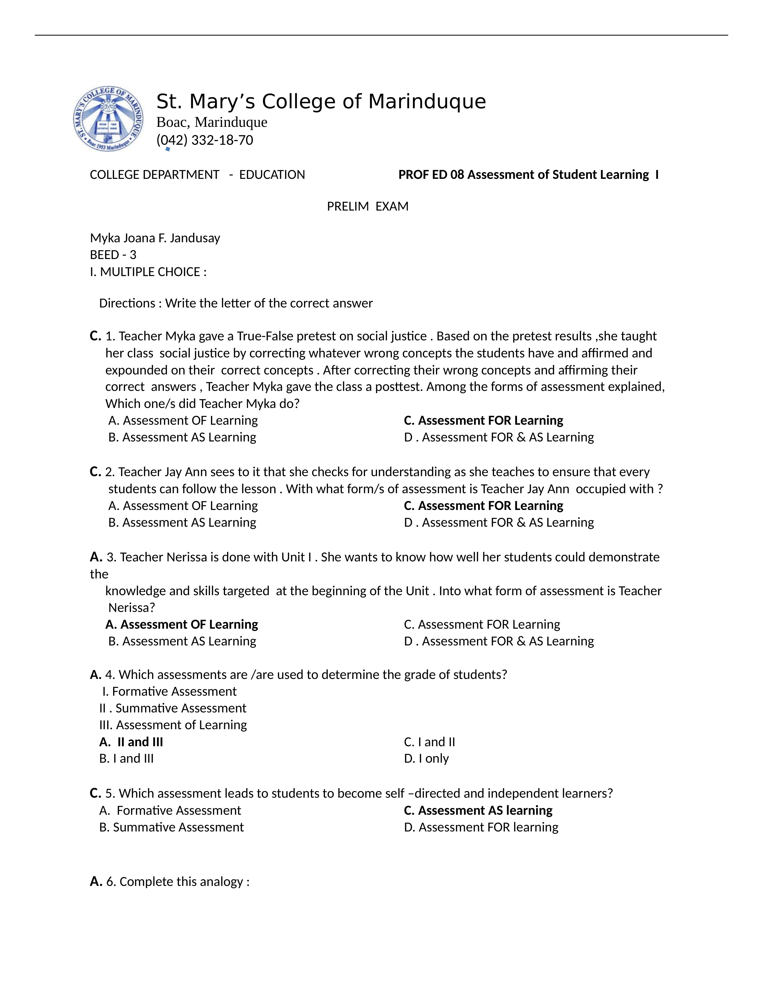 ASSESSMENT OF STUDENT LEARNING 1 PRELIM  EXAM.docx_dh14qz02ipm_page1