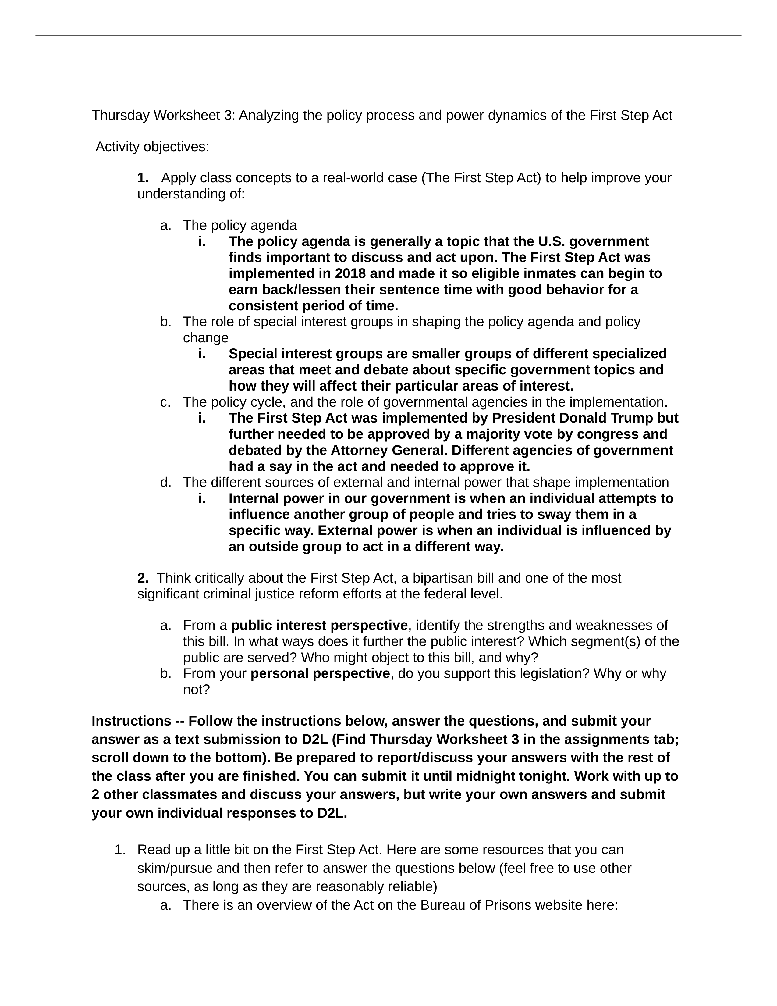 Copy of Thursday Worksheet 3_ Policy process and power dynamics of the First Step Act.docx_dh4927zqjci_page1