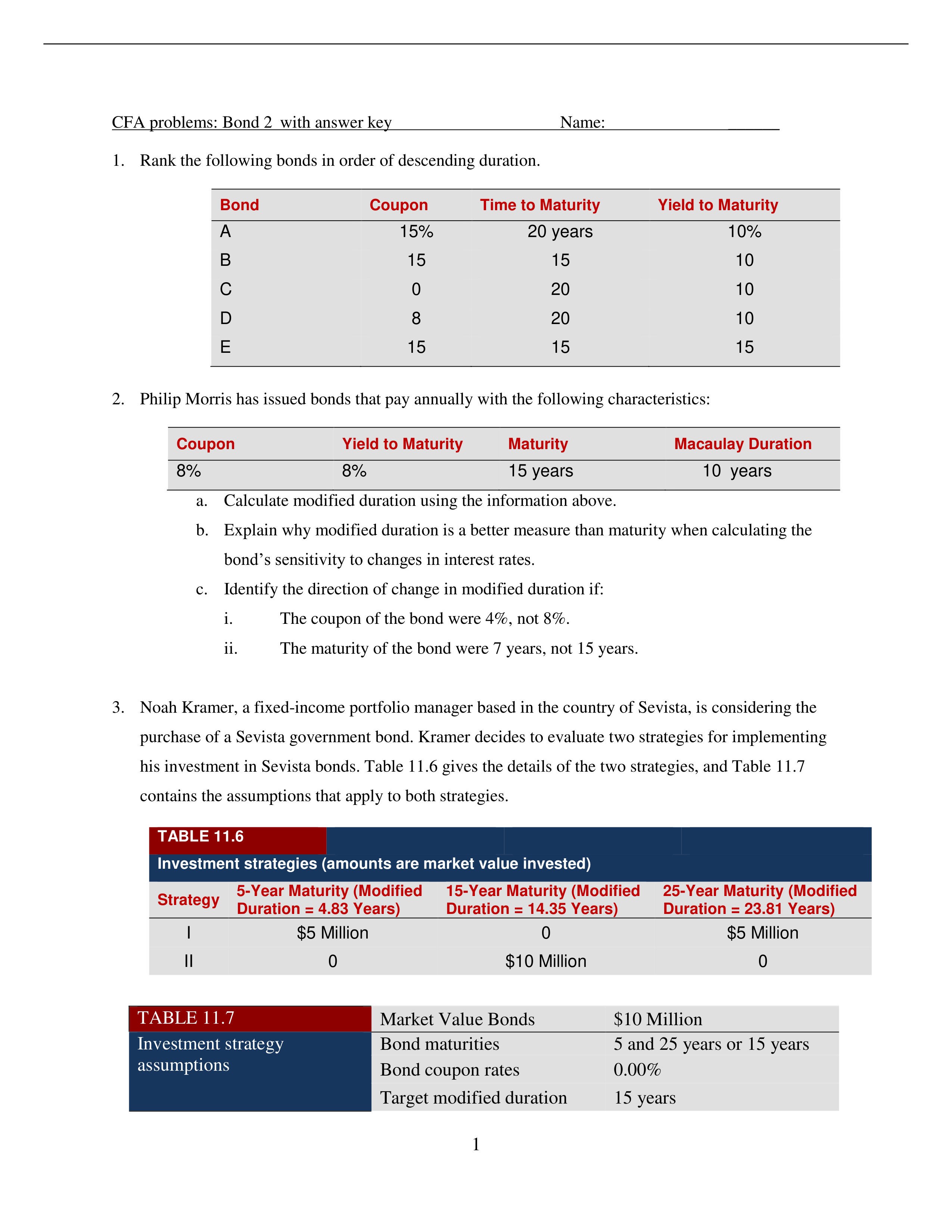 CFA Problems Chapter 11 - bond portfolio.pdf_dhqh3y43pqr_page1