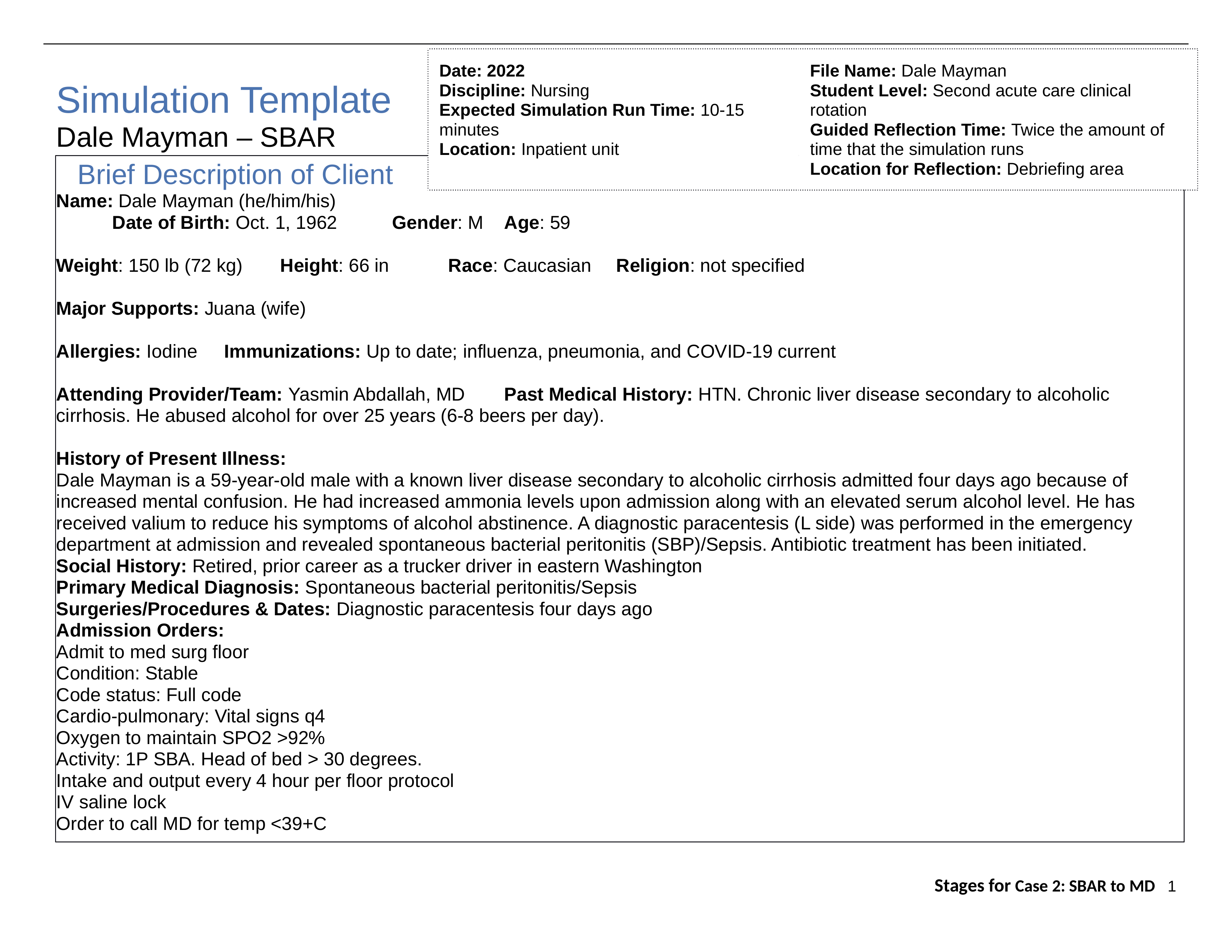 Dale Mayman Sc 2 SBAR Student .docx_di1ol52bfl6_page1