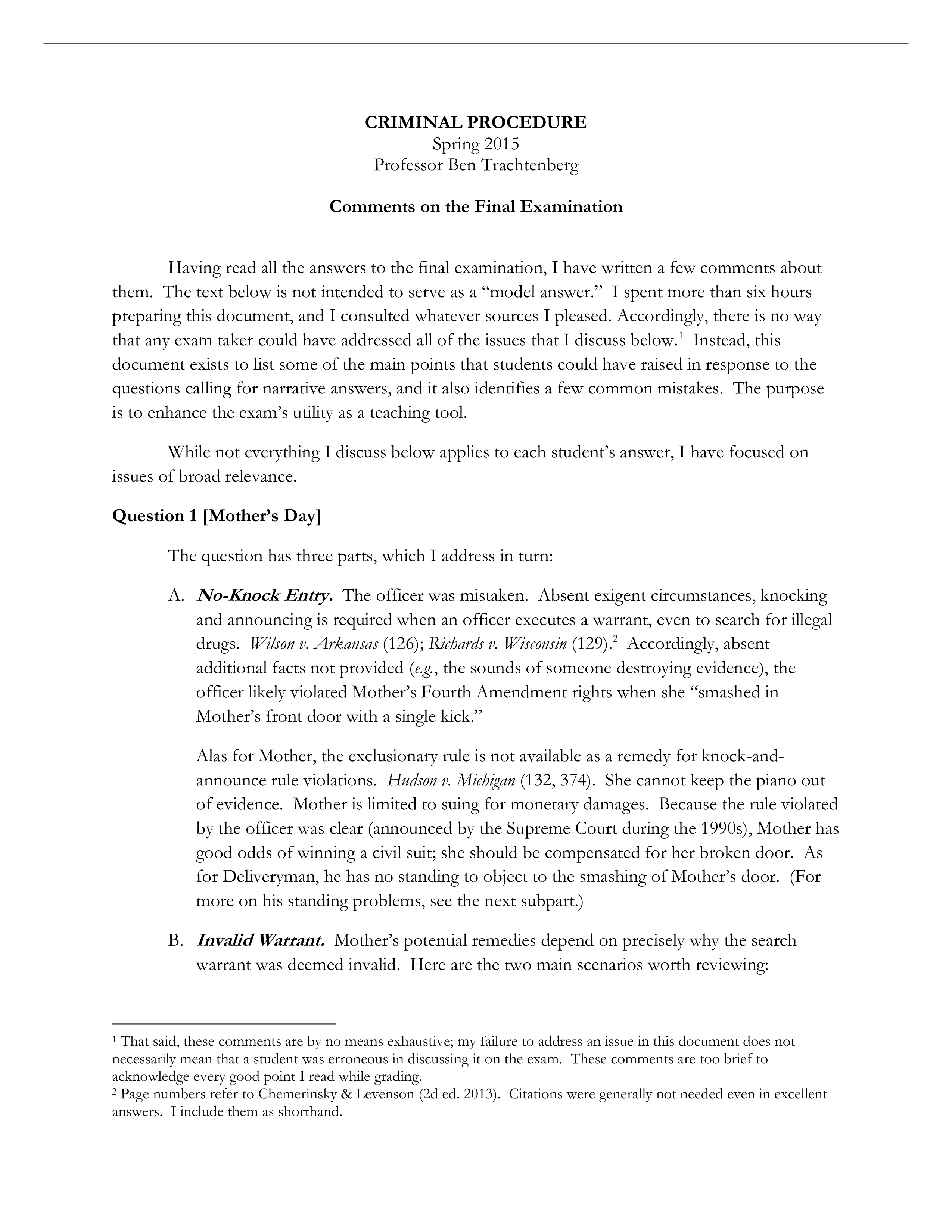 Crim Pro Spr2015 Exam Narrative Answer Comments.pdf_di7bzka7get_page1