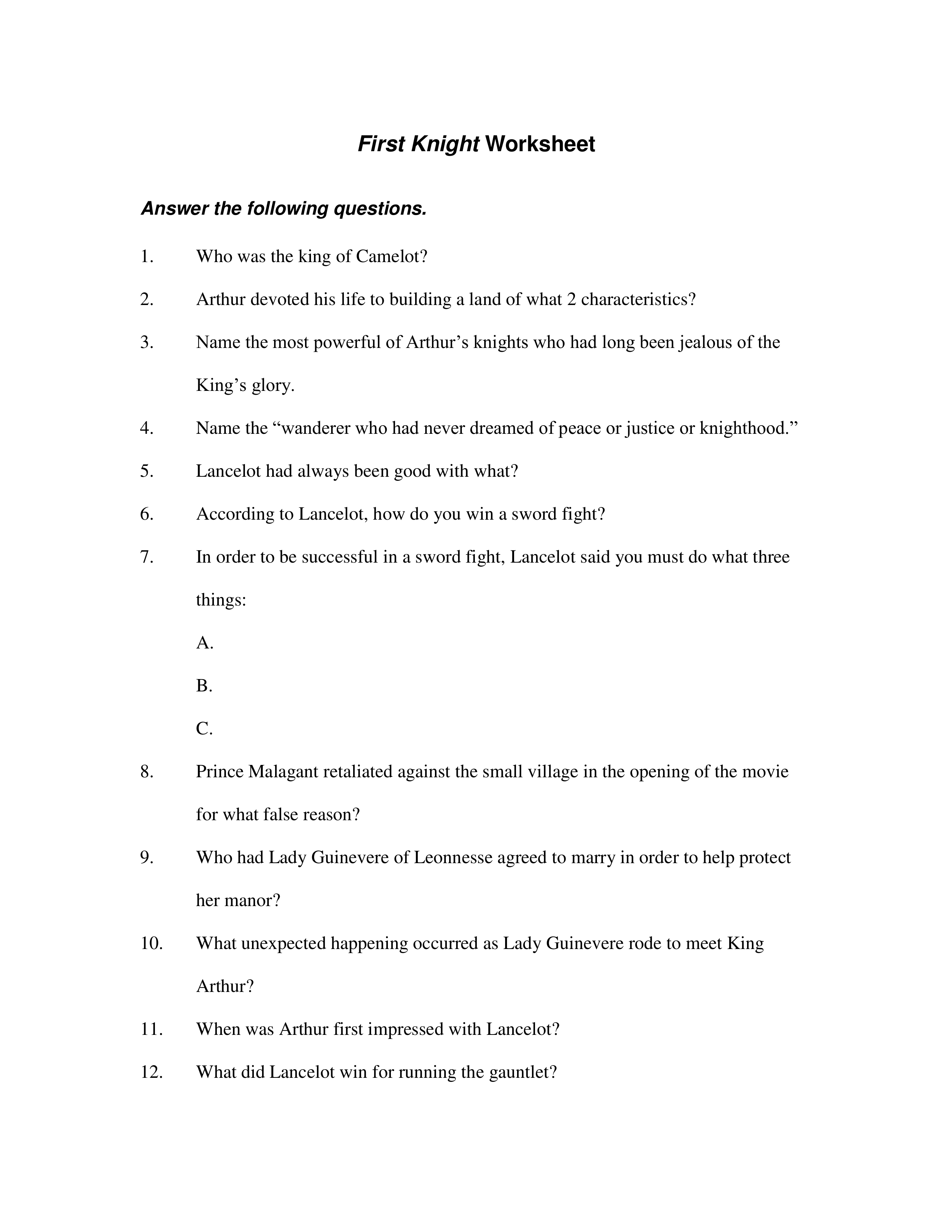 First Knight Movie Questions 2020.pdf_di7yigpkdnm_page1