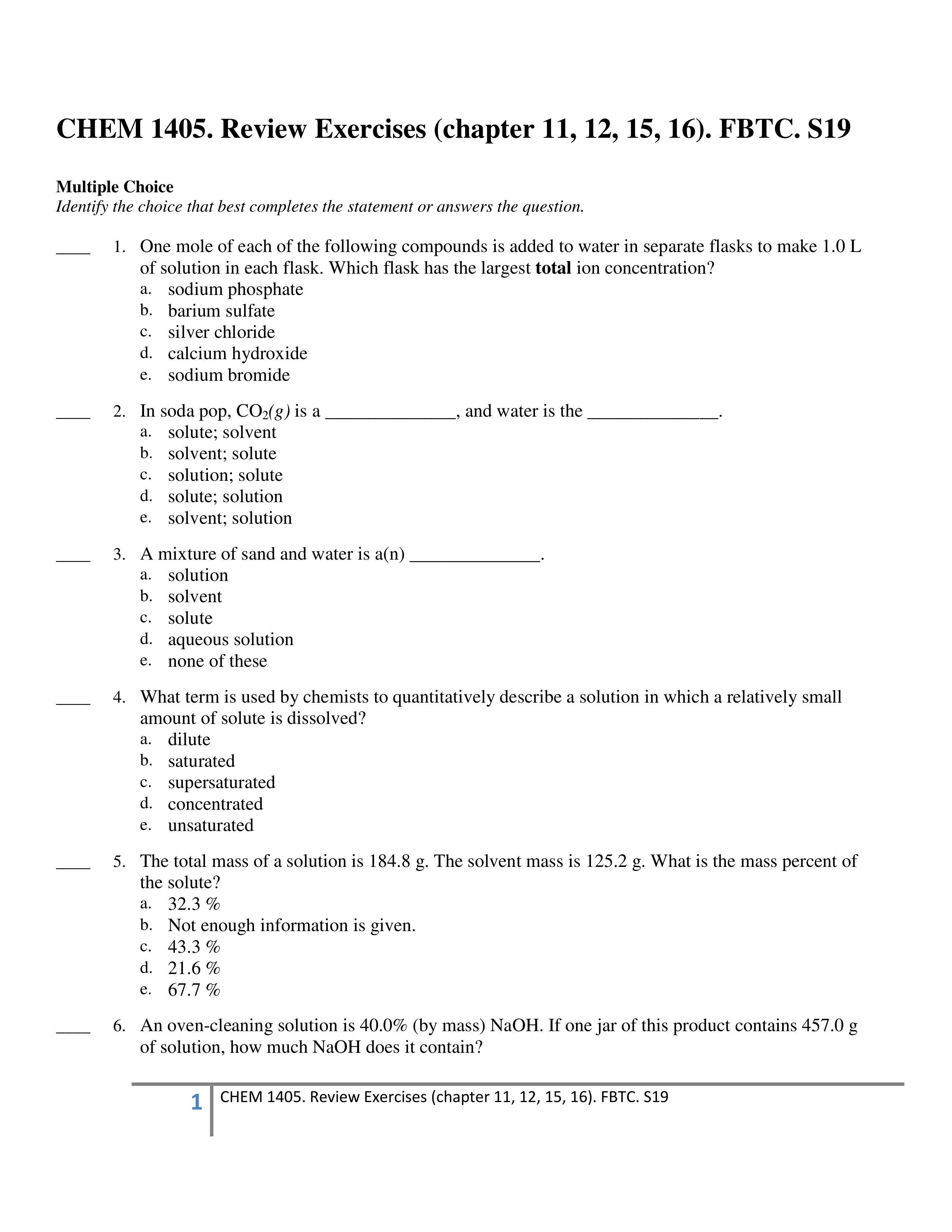 CHEM 1405. Review Exercises (chapter 11, 12, 15, 16). FBTC. S19 ANSWERS.pdf_diol1v4m02s_page1