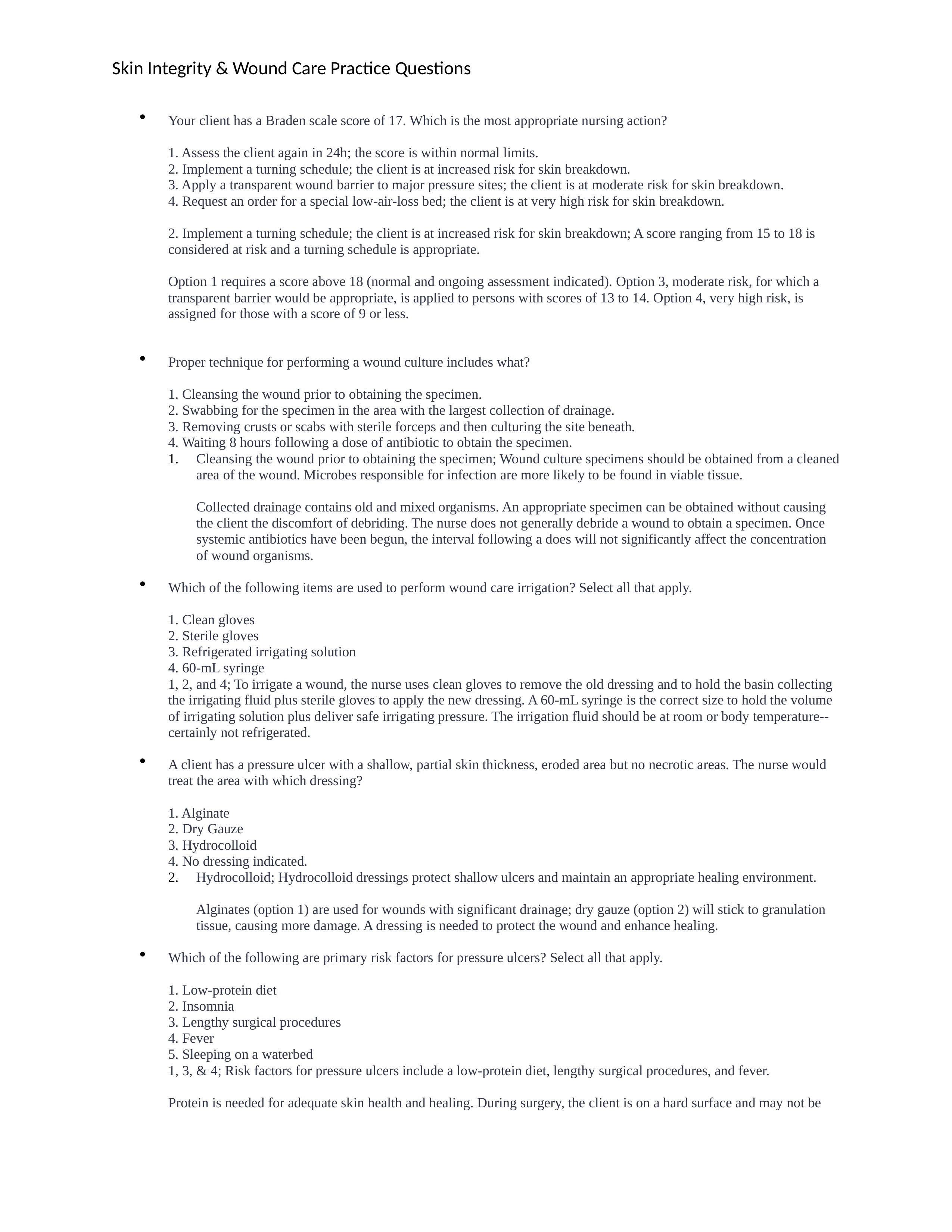 Skin Integrity & Wound Care Practive Questions.docx_dixcjnmifhj_page1