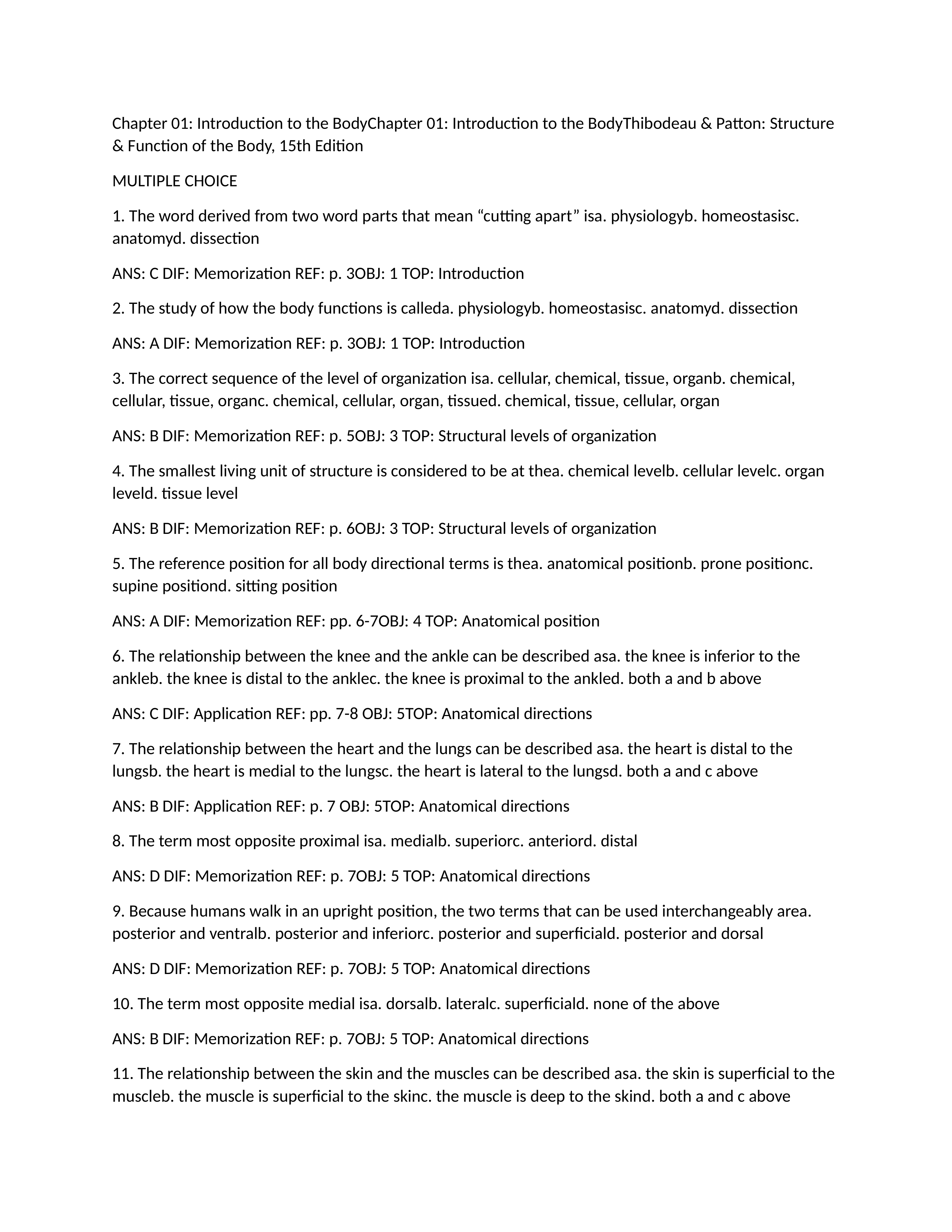 Structure and Function of the Body 15th Edition Chapter 1 Test Bank.docx_djdq359g883_page1