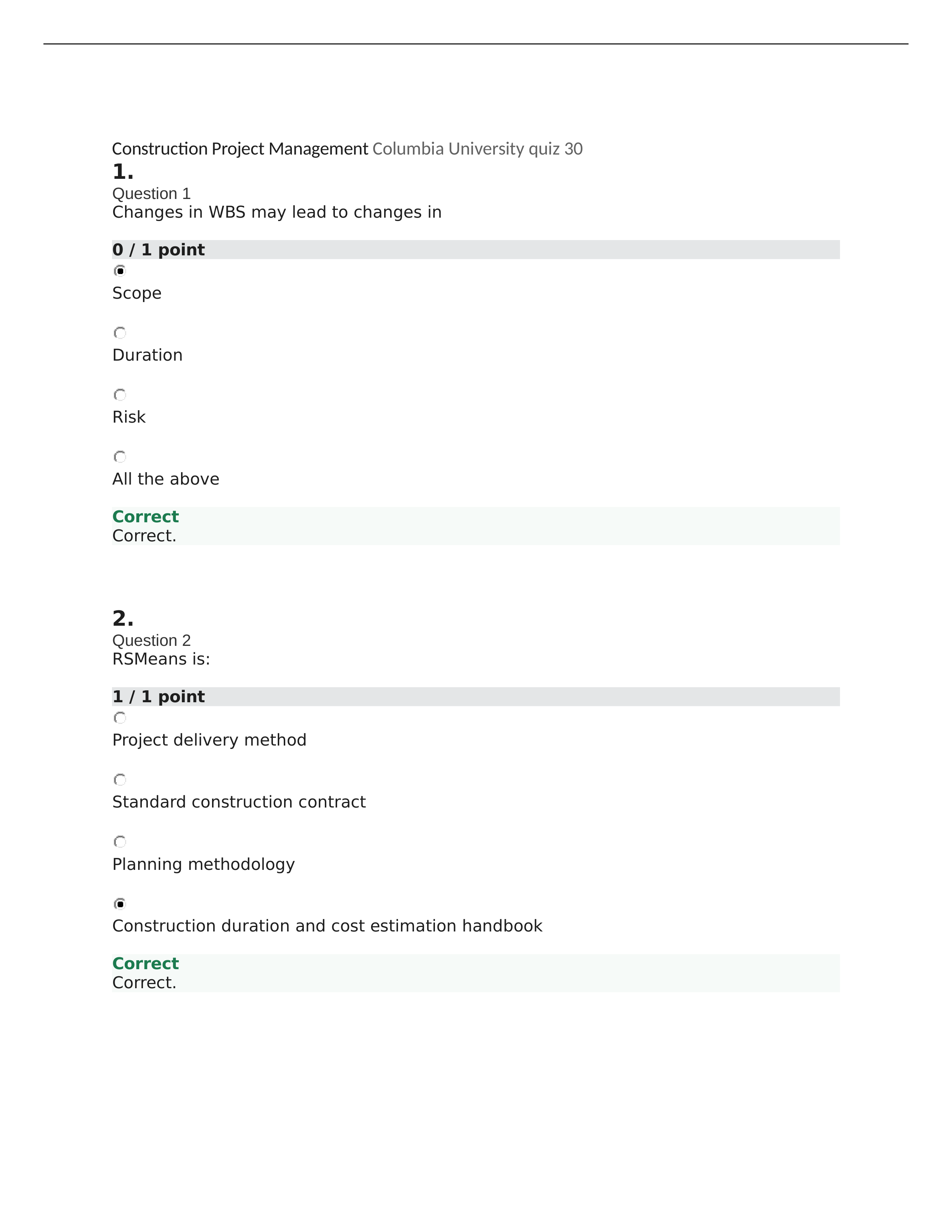 Construction Project Management Columbia University quiz 30.docx_djgay7yhkwj_page1