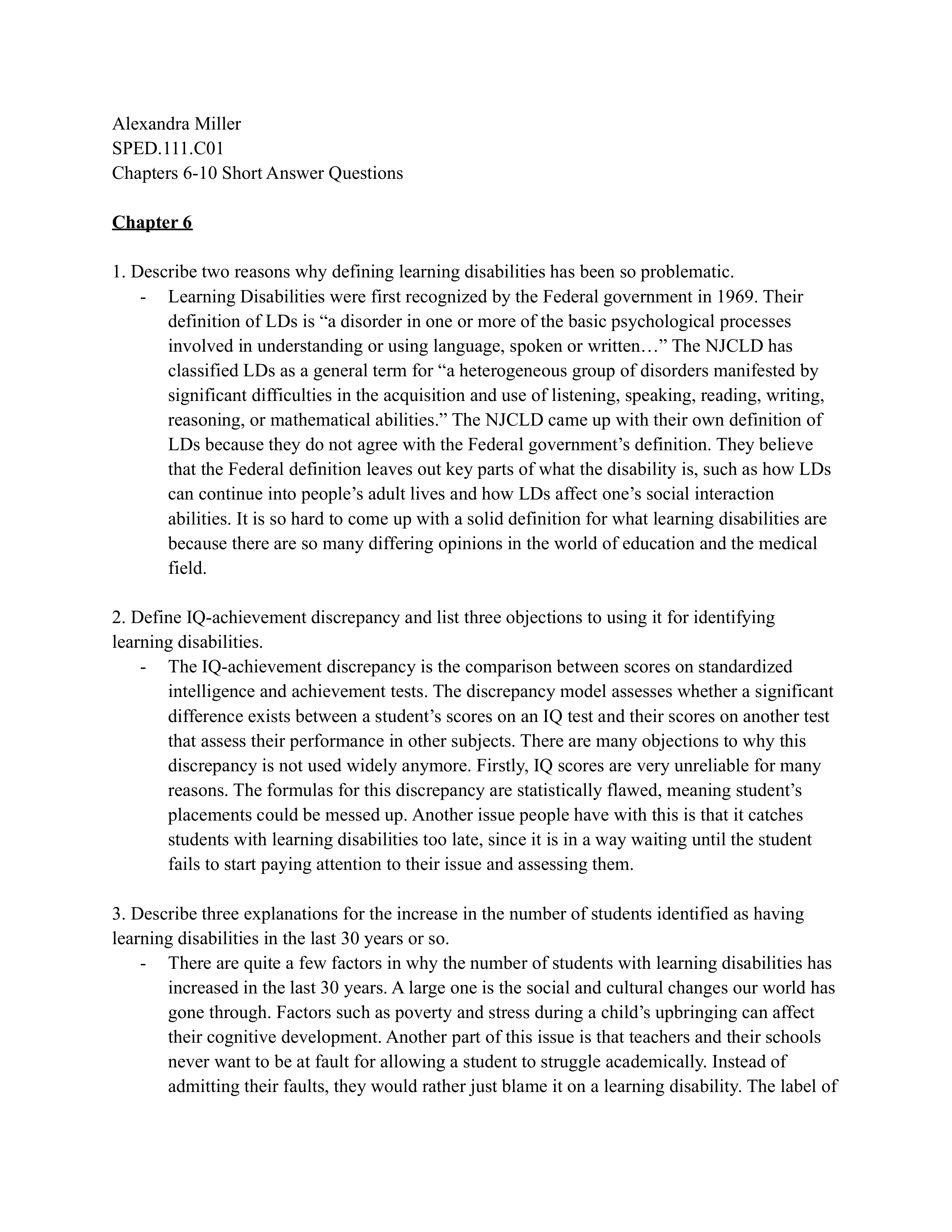 SPED.111 Chpt. 6-10 Short Answers - Ally Miller.pdf_djjz0om3v7u_page1