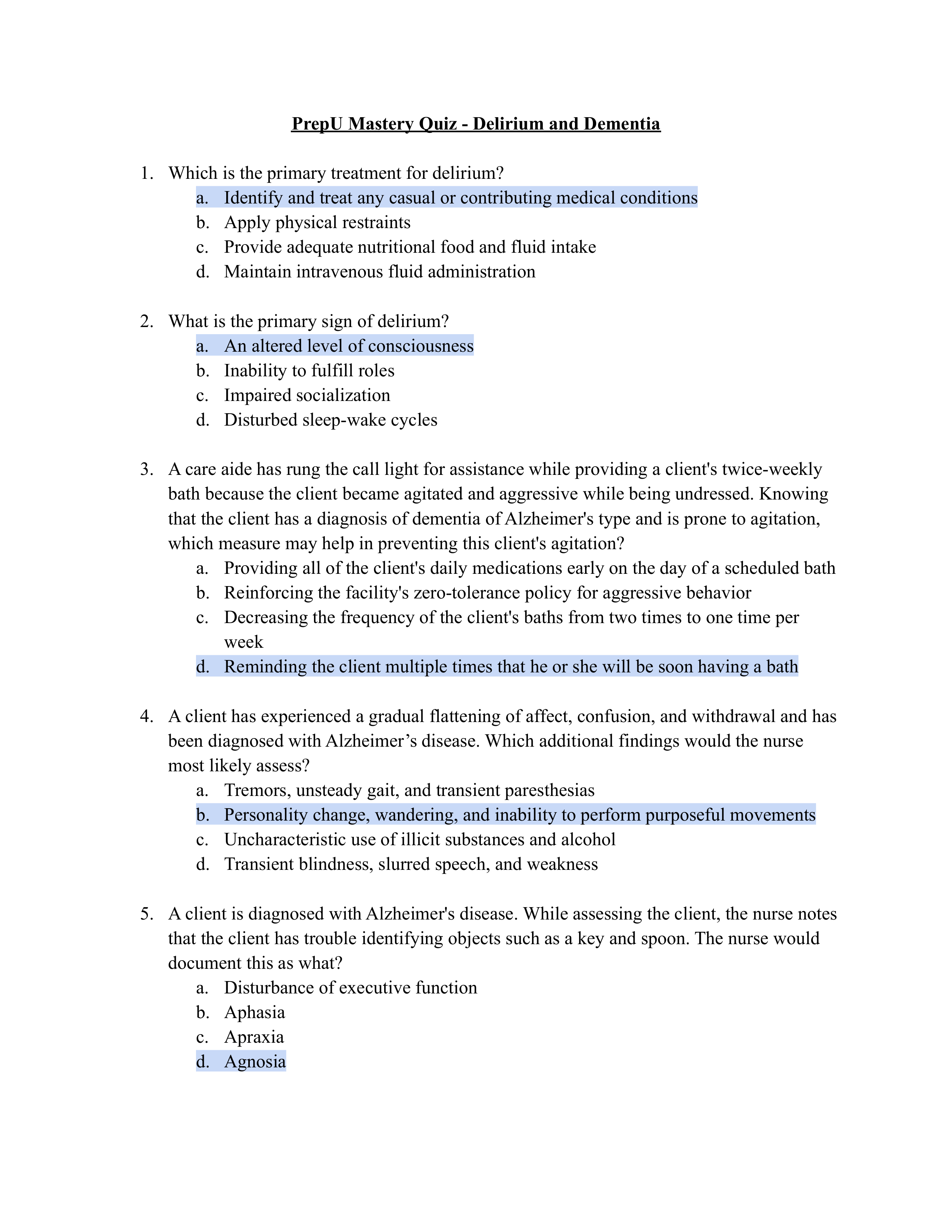 PrepU Mastery Quiz - Delirium and Dementia.pdf_djl3yjfrtir_page1