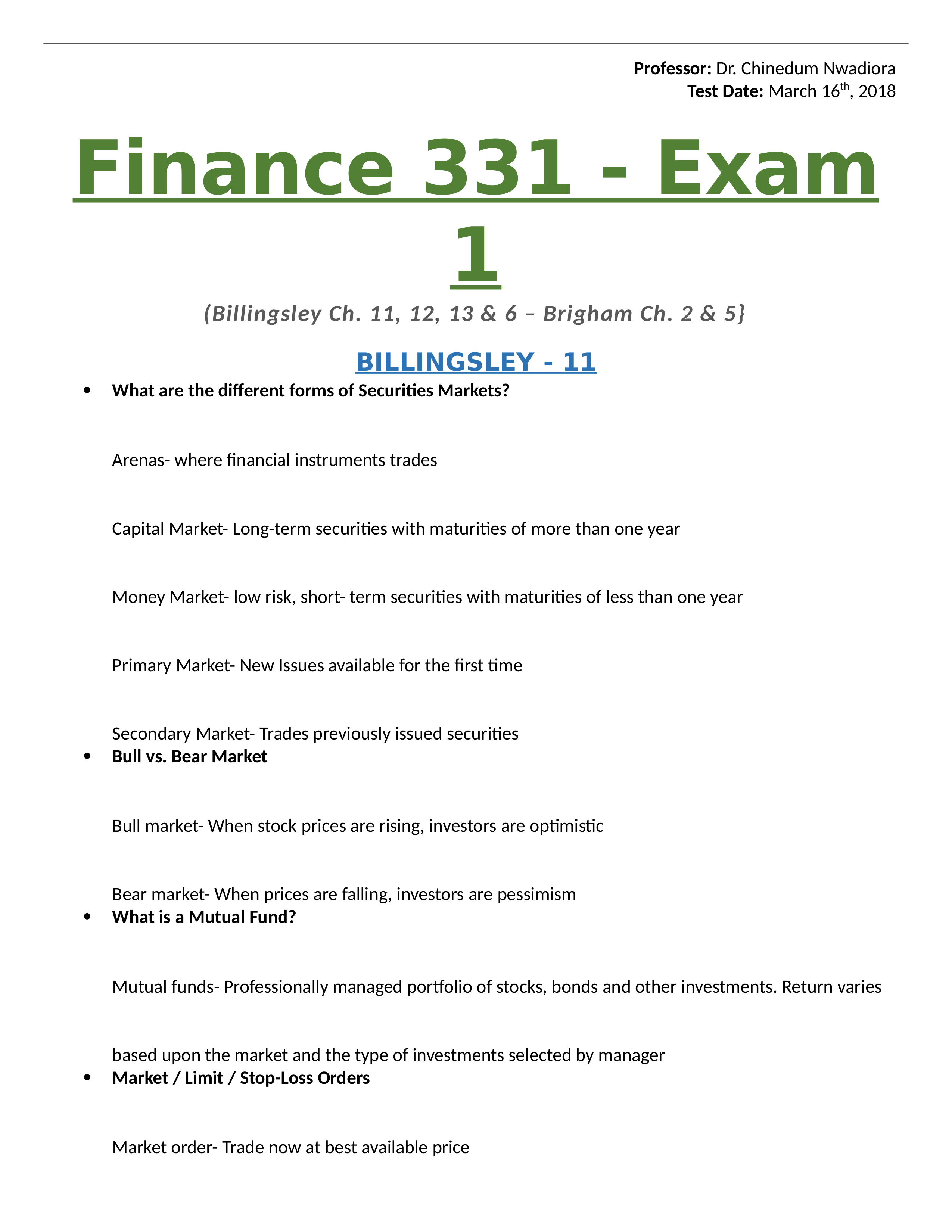 18.02.28 FIN 331 - Exam 1 Study Guide.docx_djny5j5i5ql_page1