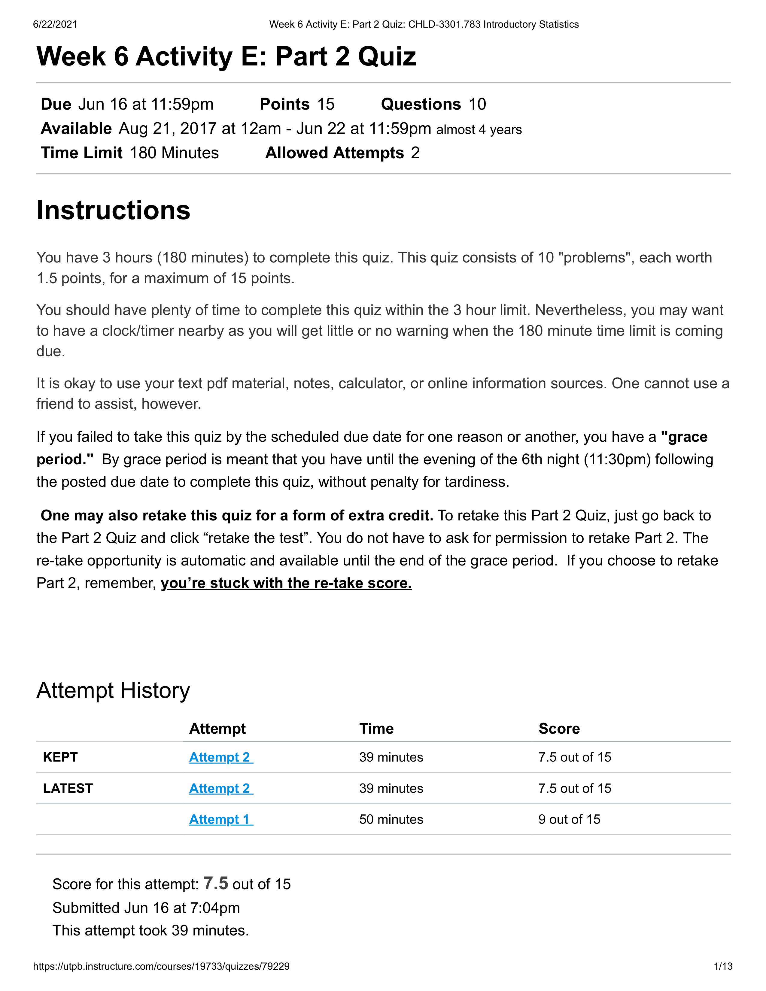 Week 6 Activity E_ Part 2 Quiz_ CHLD-3301.783 Introductory Statistics.pdf_djtuk0n9n5y_page1