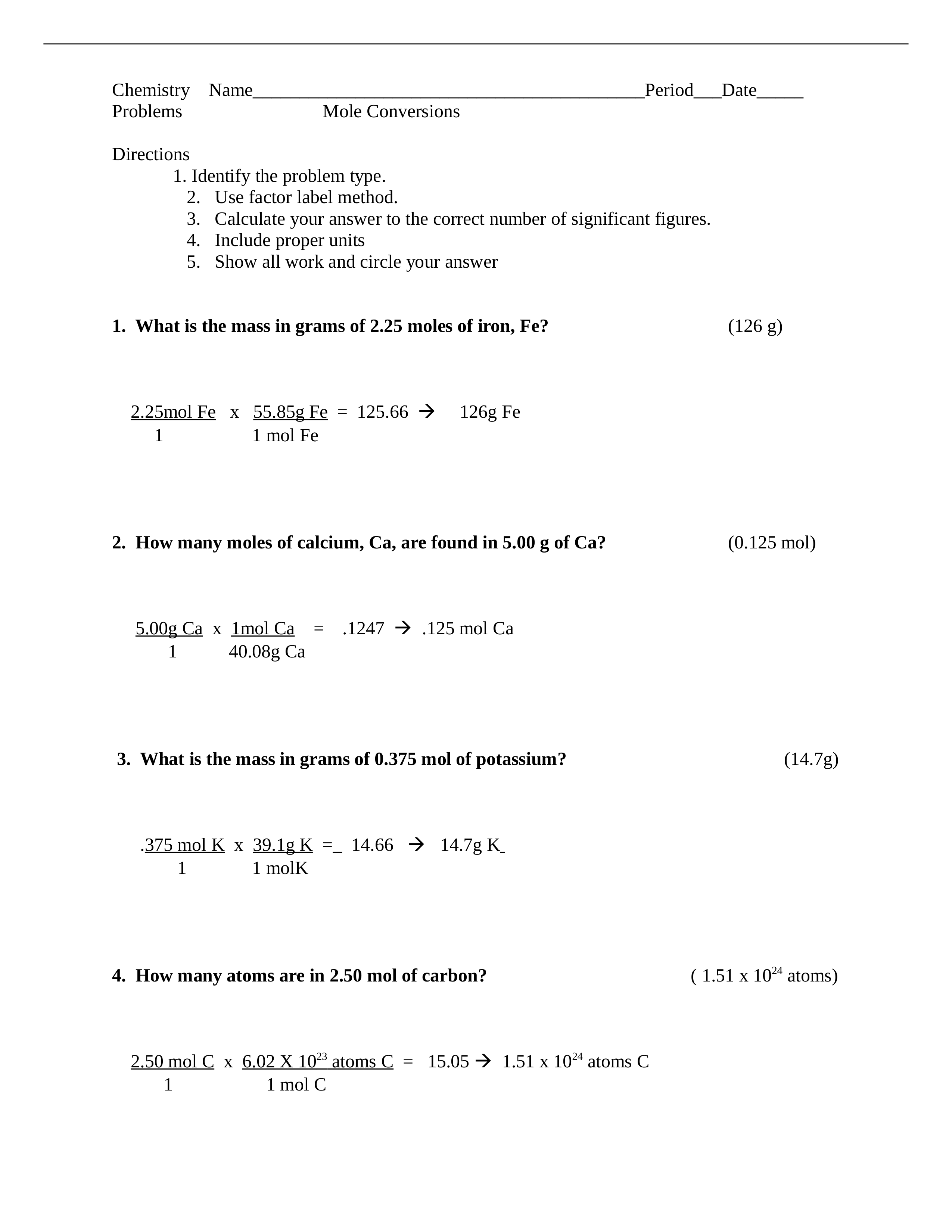 worksheet-Mole Conversions-1 Answers_djzmkhkqen7_page1