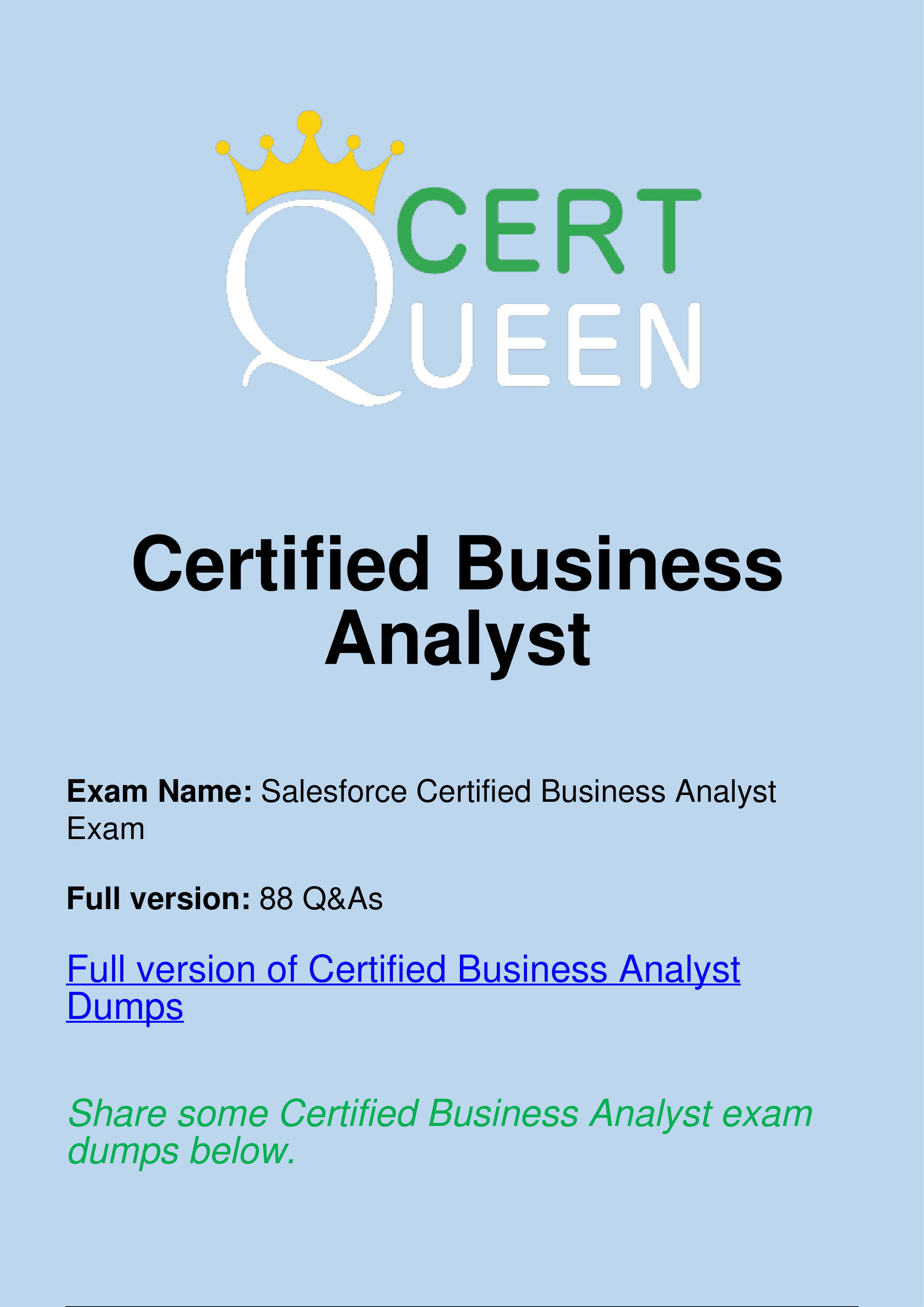 Real Dumps for Salesforce Certified Business Analyst Exam.pdf_dk8g4ujeieo_page1