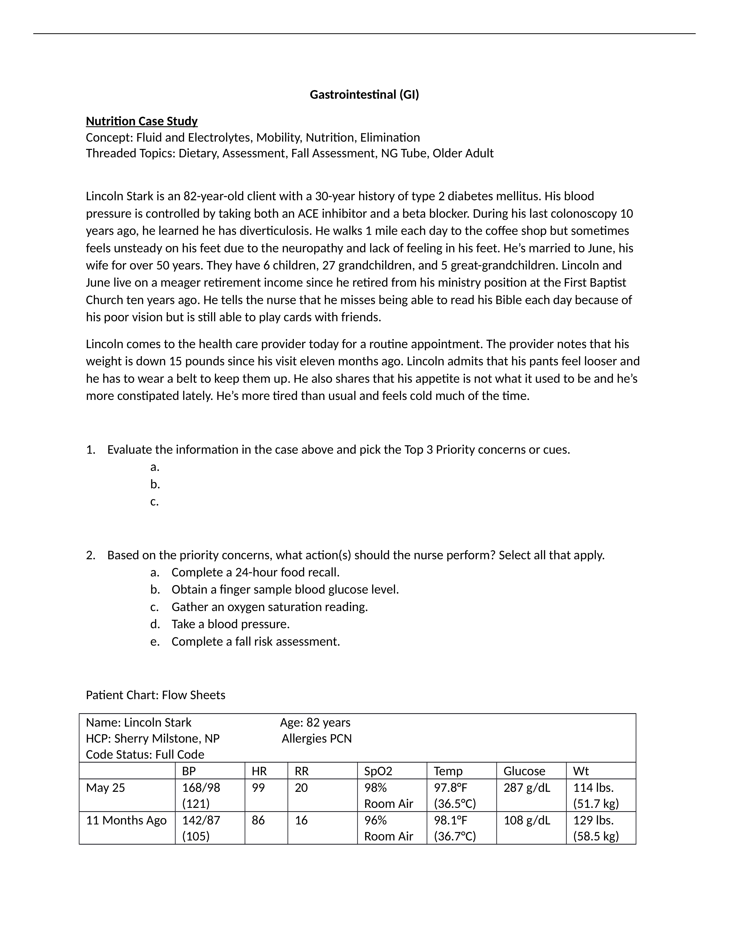 Gastrointestinal GI Nutrition Case Study Lincoln Stark.docx_dkdjehsitty_page1