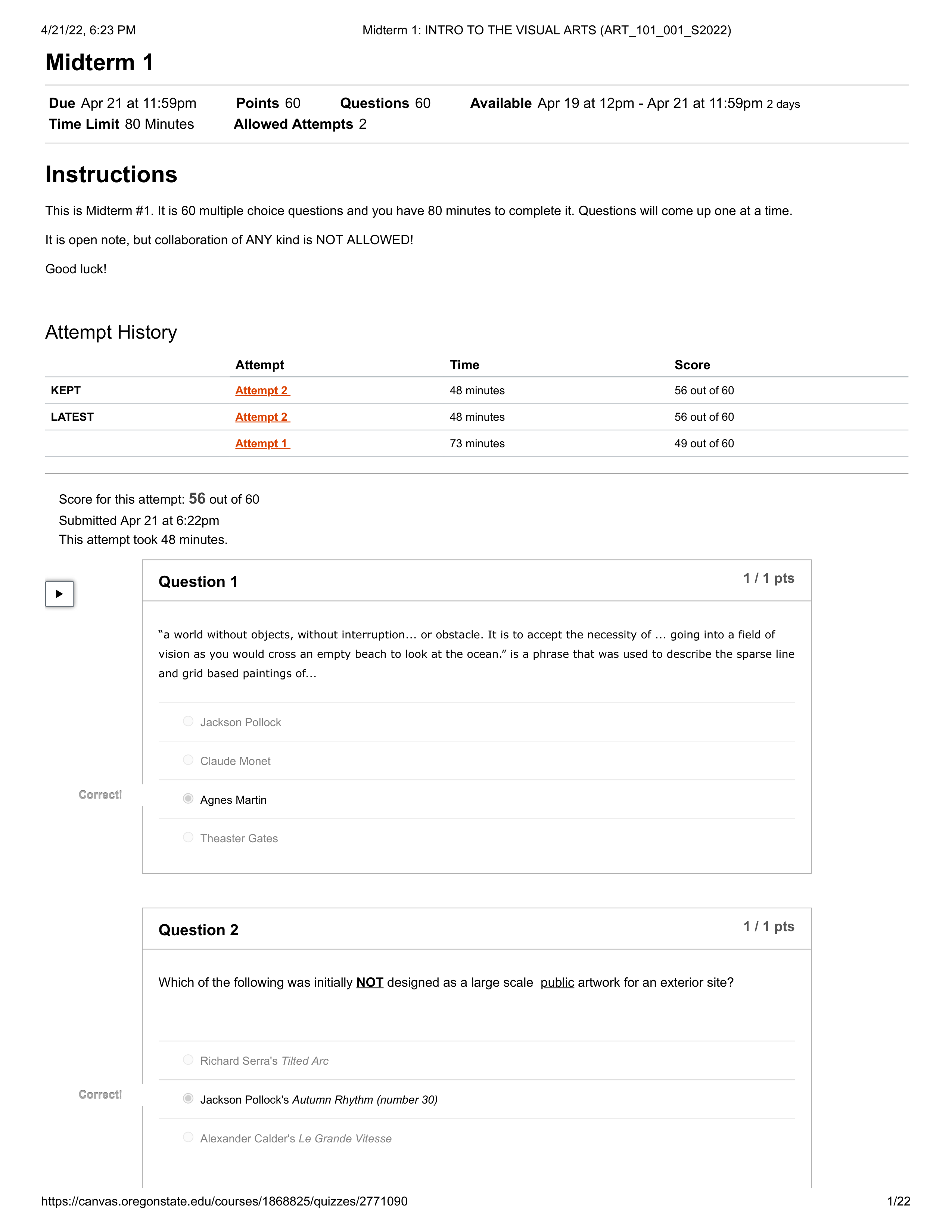 Midterm 1_ INTRO TO THE VISUAL ARTS (ART_101_001_S2022) 2 (1).pdf_dkg9ui8zlgt_page1