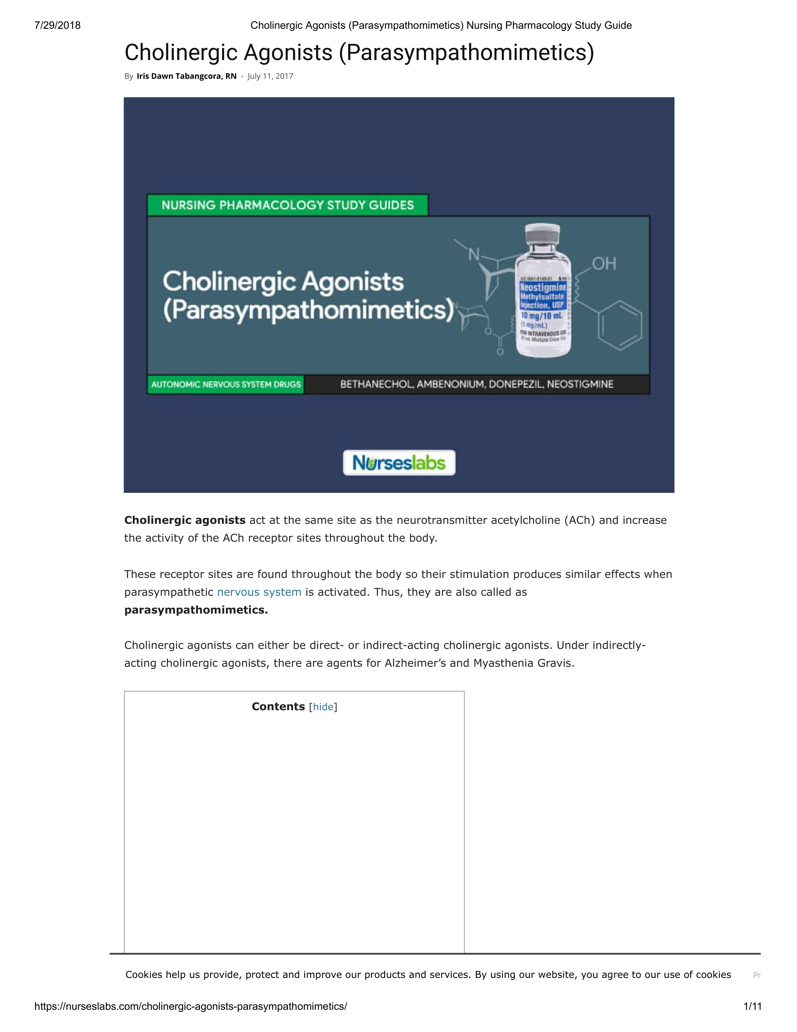Cholinergic Agonists (Parasympathomimetics) Nursing Pharmacology Study Guide.pdf_dkhho0uf6jd_page1
