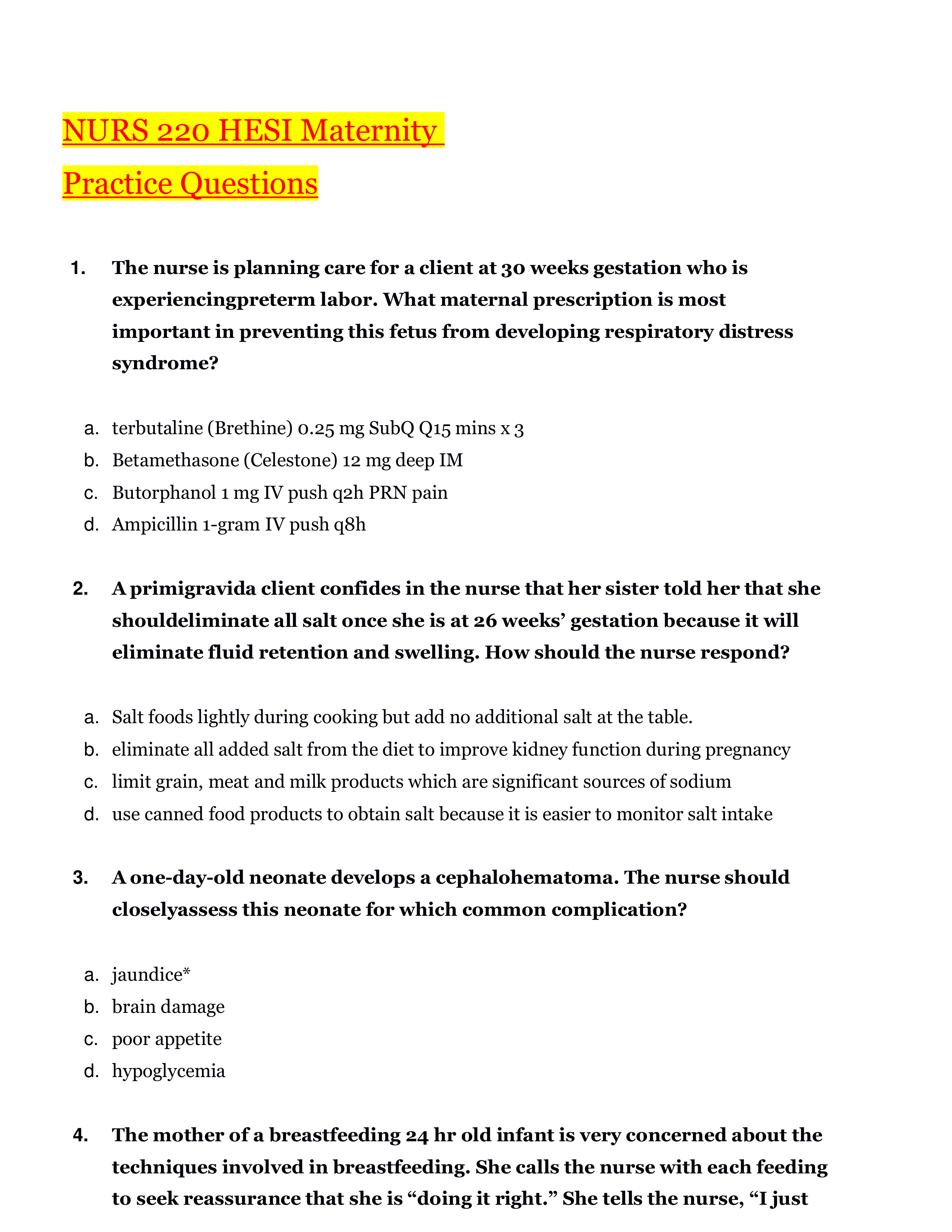 NURS 220 HESI Maternity Practice Questions.pdf_dlmdrwhka5k_page1