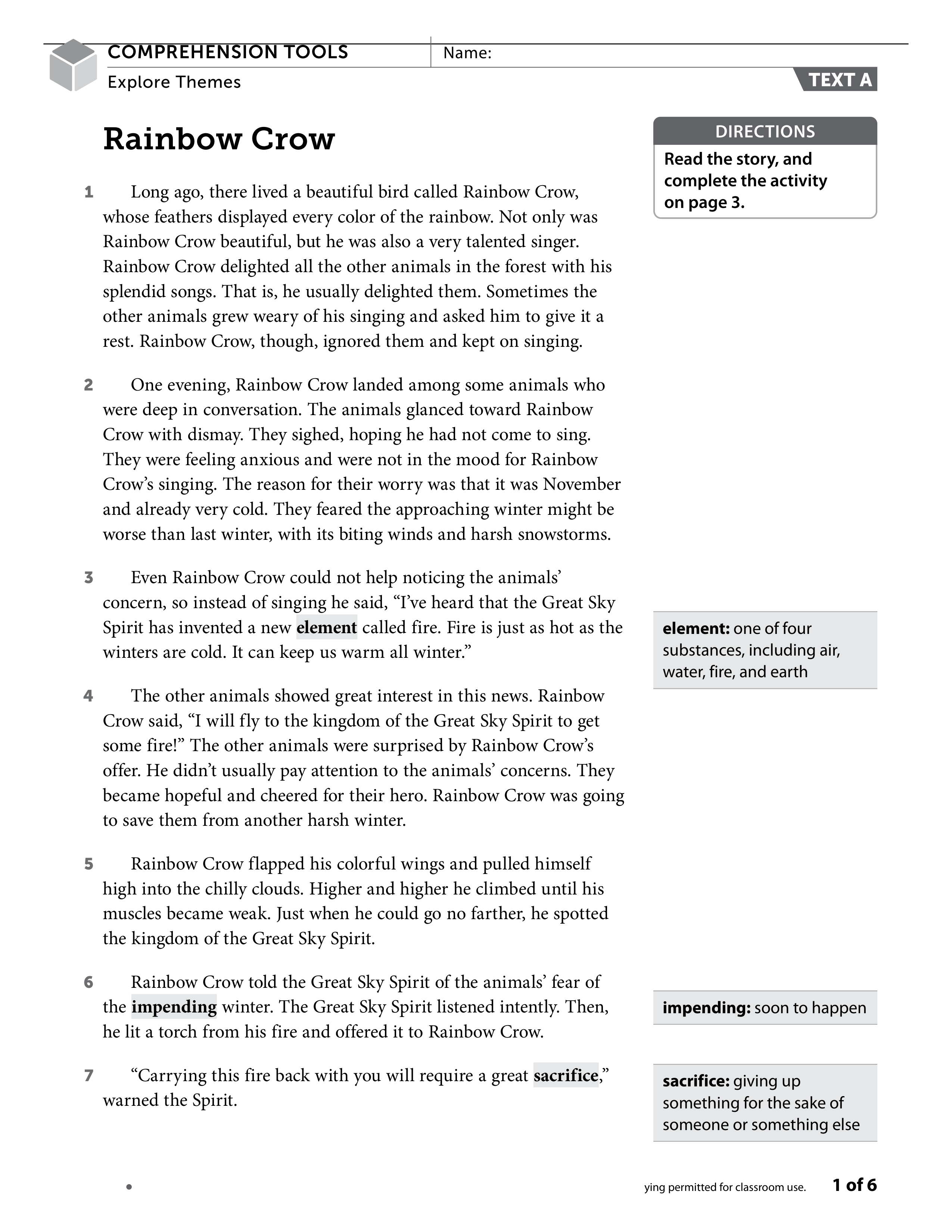 Darrious Zapata - Rainbow Crow Theme Activity.pdf_dlpxaohk0sq_page1