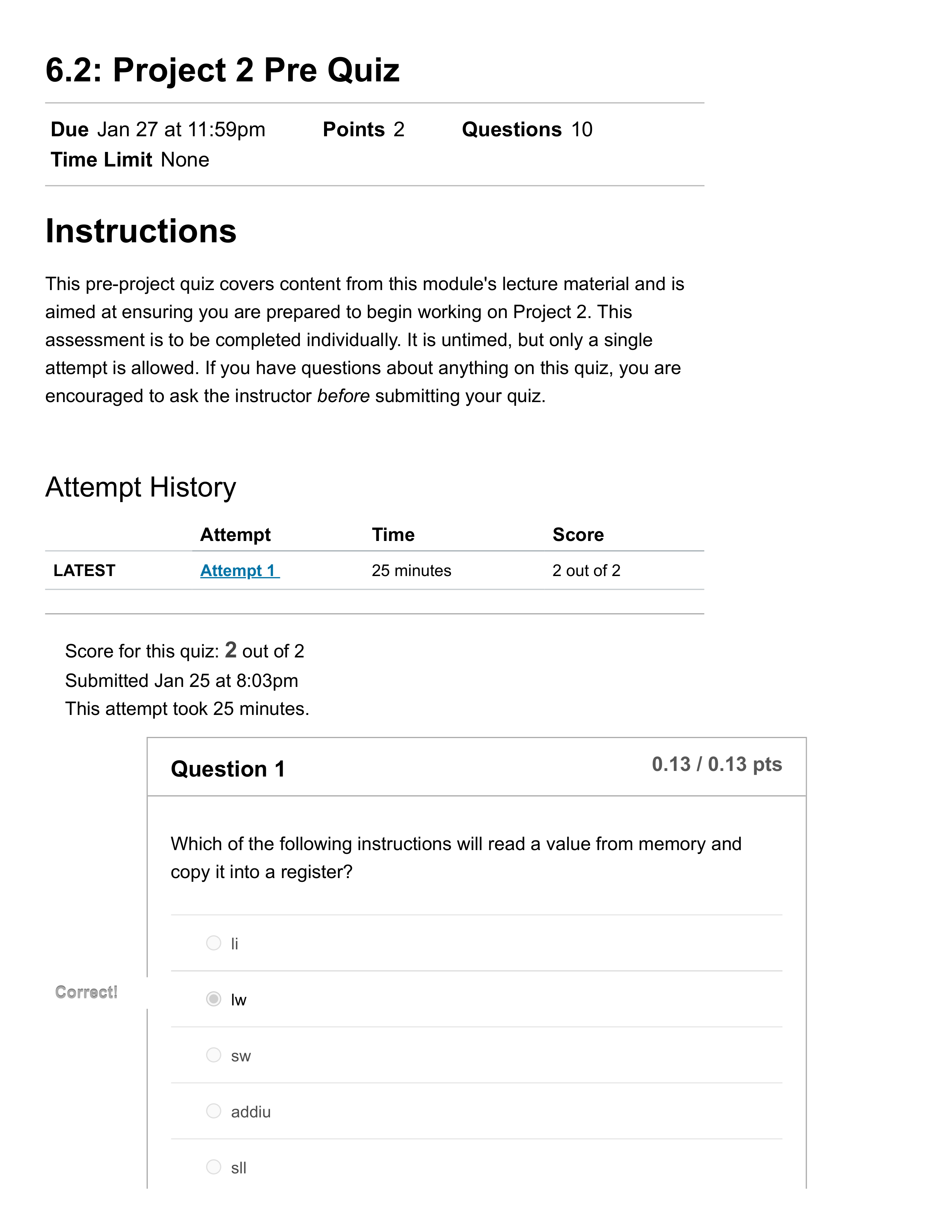 6.2_ Project 2 Pre Quiz_ CSE 230_ Computer Org_Assembly Lang Prog (2021 Spring - A).pdf_dlv0pivasn3_page1