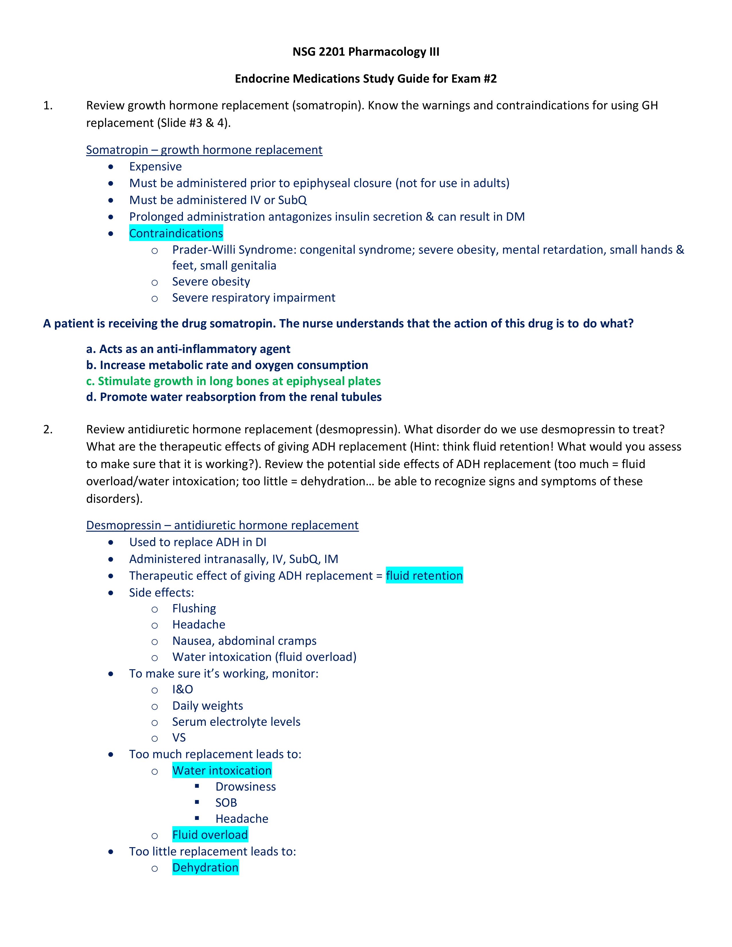 Endocrine Pharm Exam 2 Study Guide PDF.pdf_dlzdhlu1uc7_page1