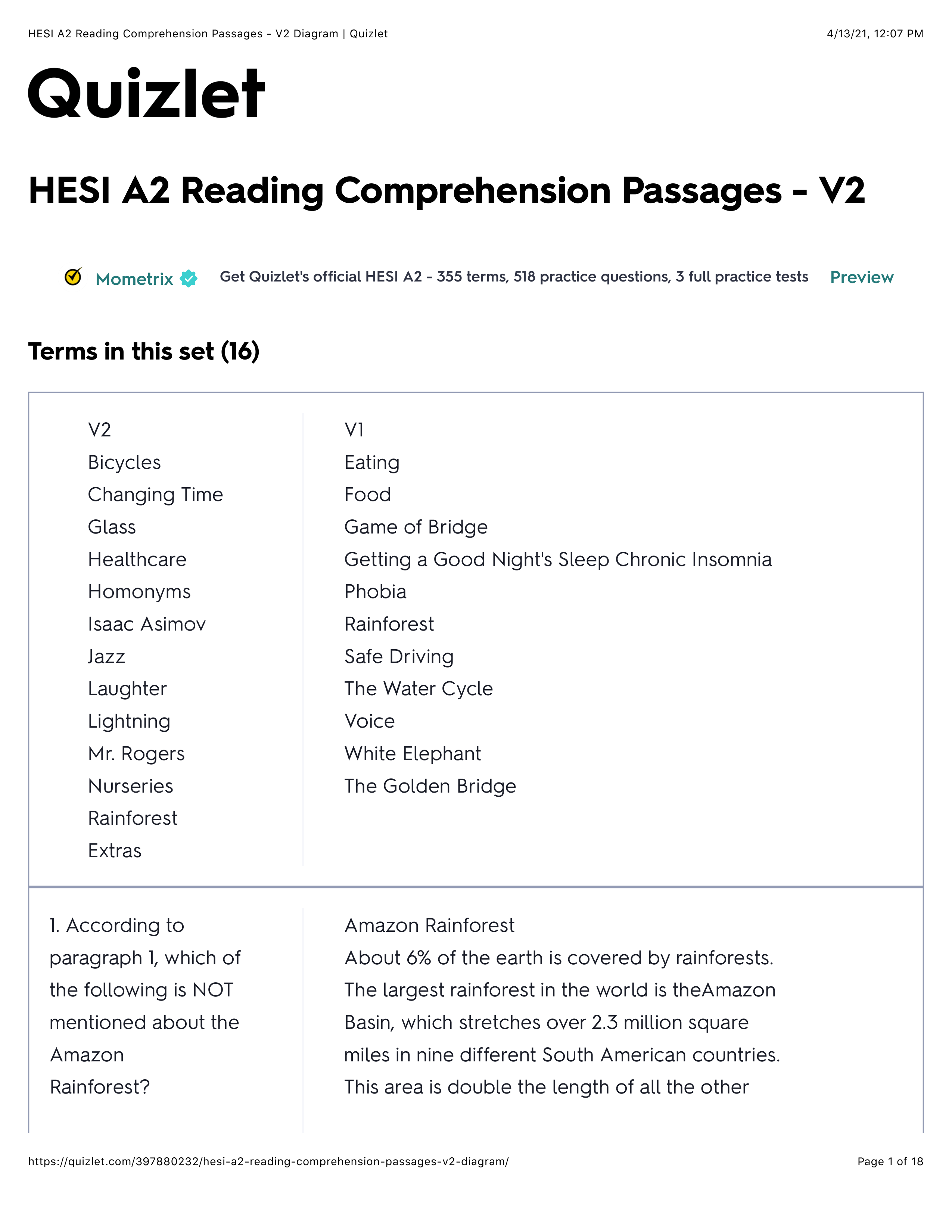 HESI A2 Reading Comprehension Passages - V2 Diagram | Quizlet.pdf_dlztmfczfy2_page1